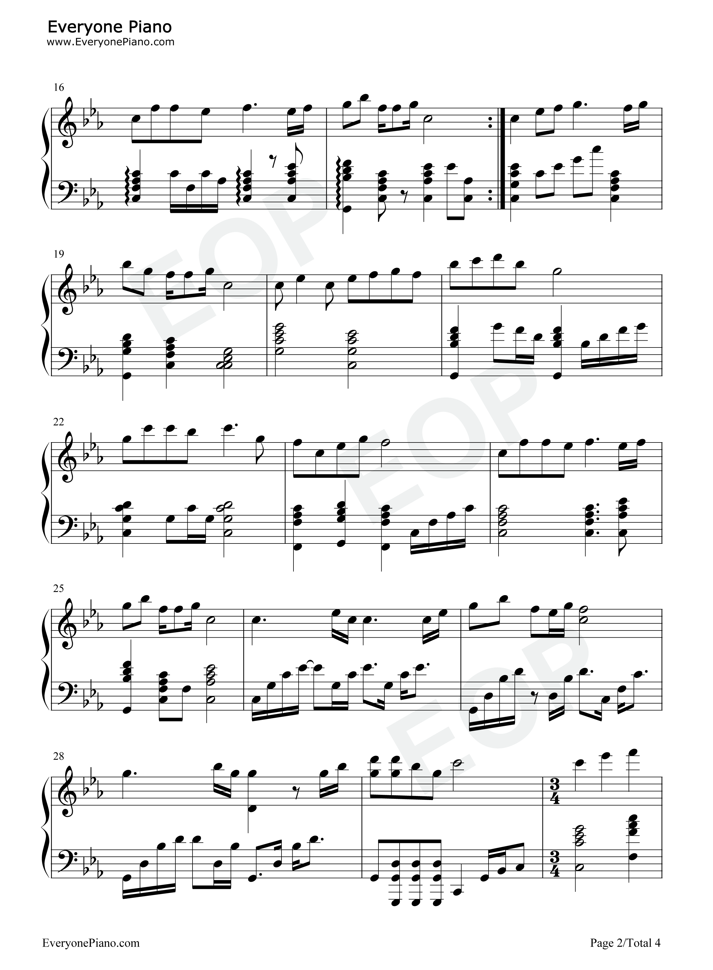 妈妈牵着女儿的手钢琴谱_北极星爱好者