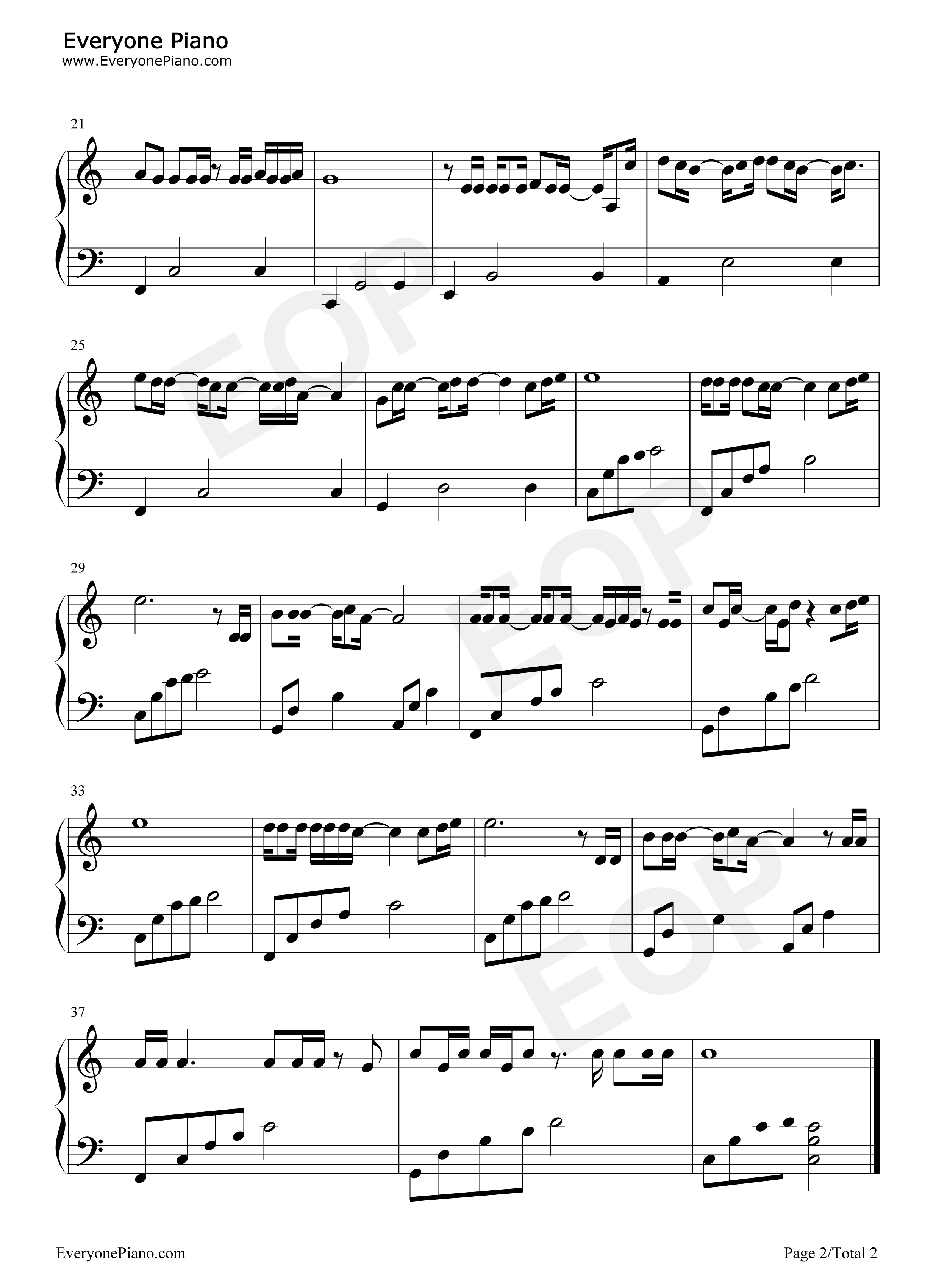 山丘钢琴谱_李宗盛