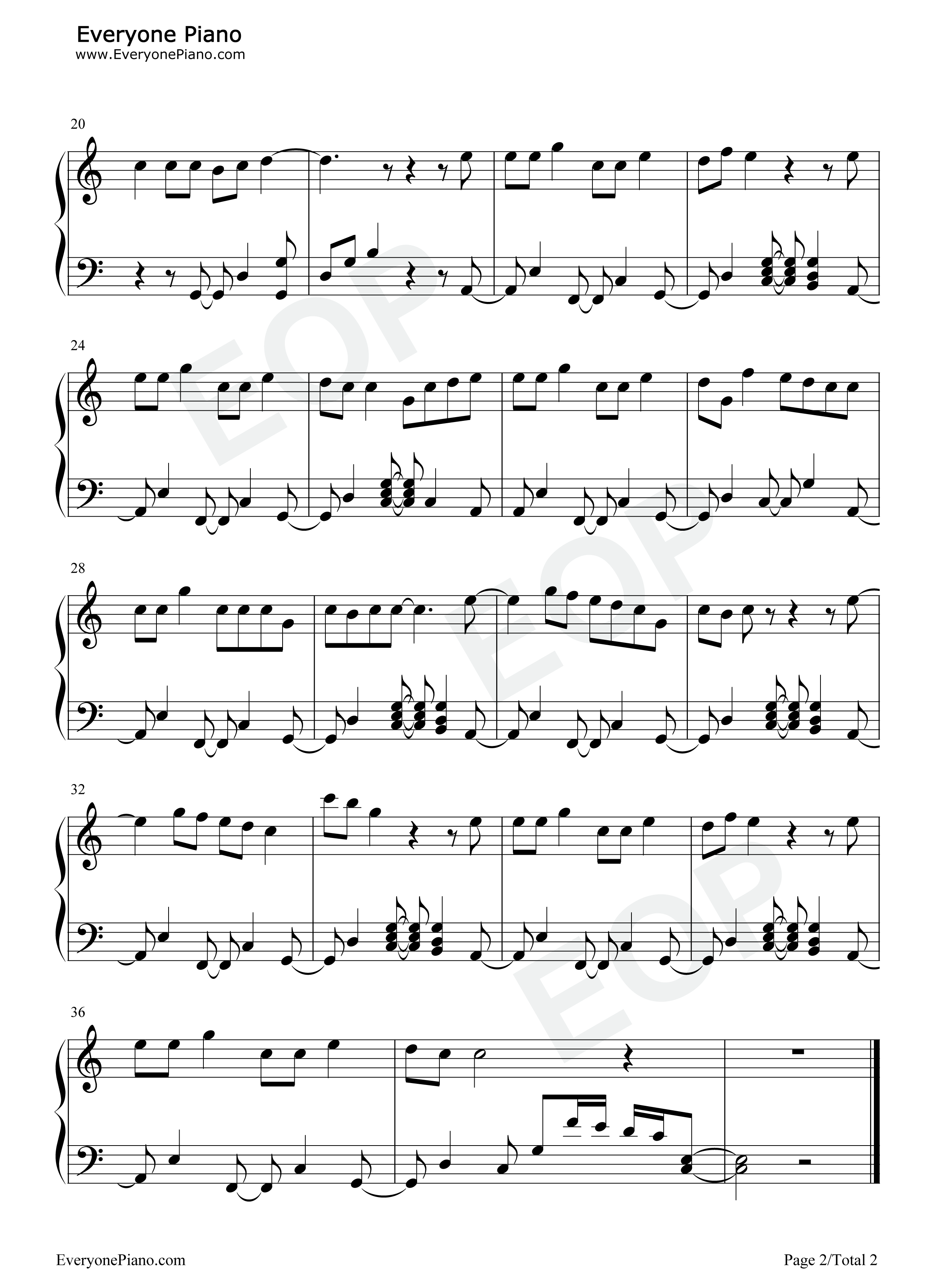 希望的光钢琴谱_丁禹兮