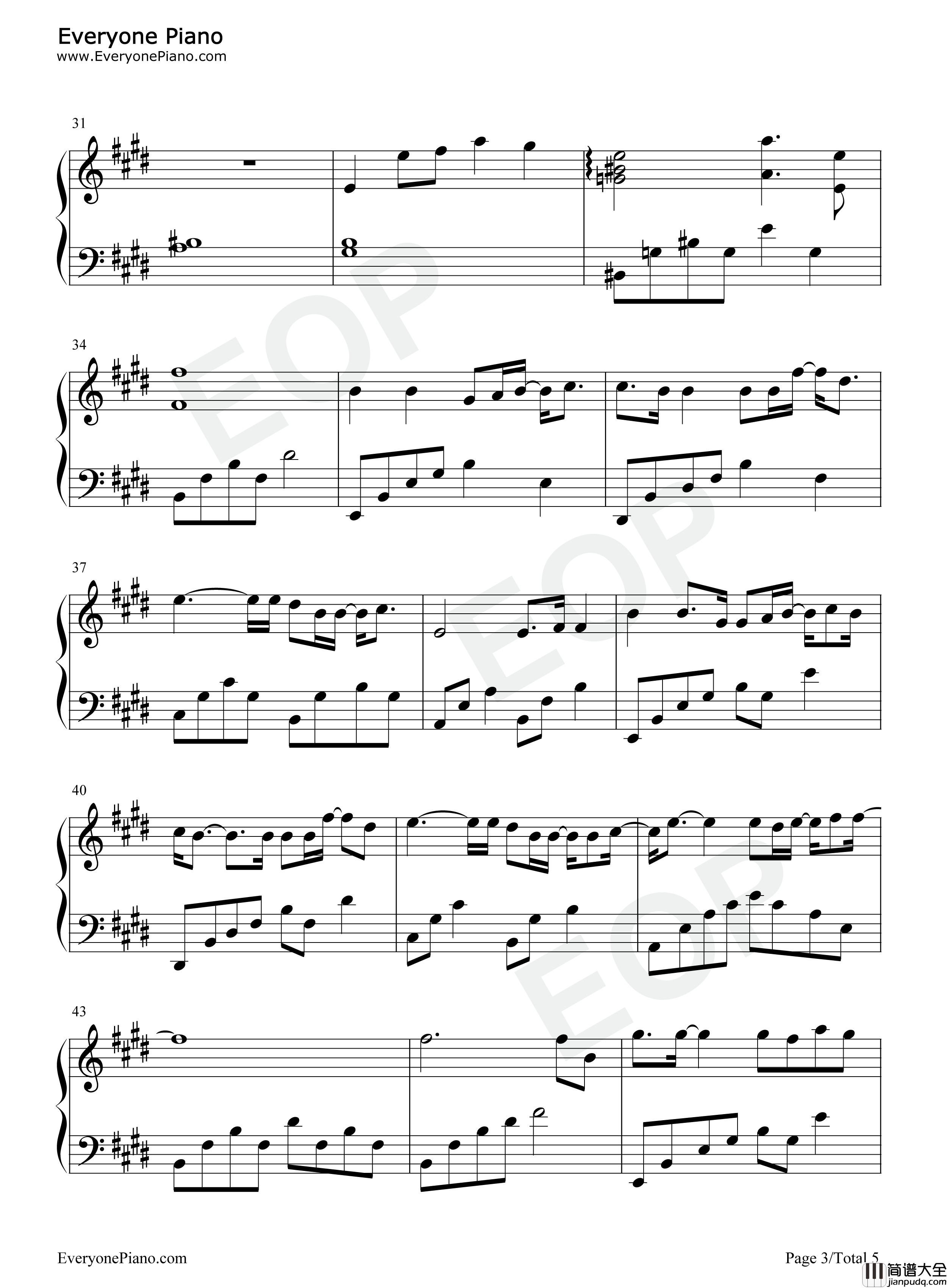 在你不知道的时间里爱你很久钢琴谱_徐佳莹