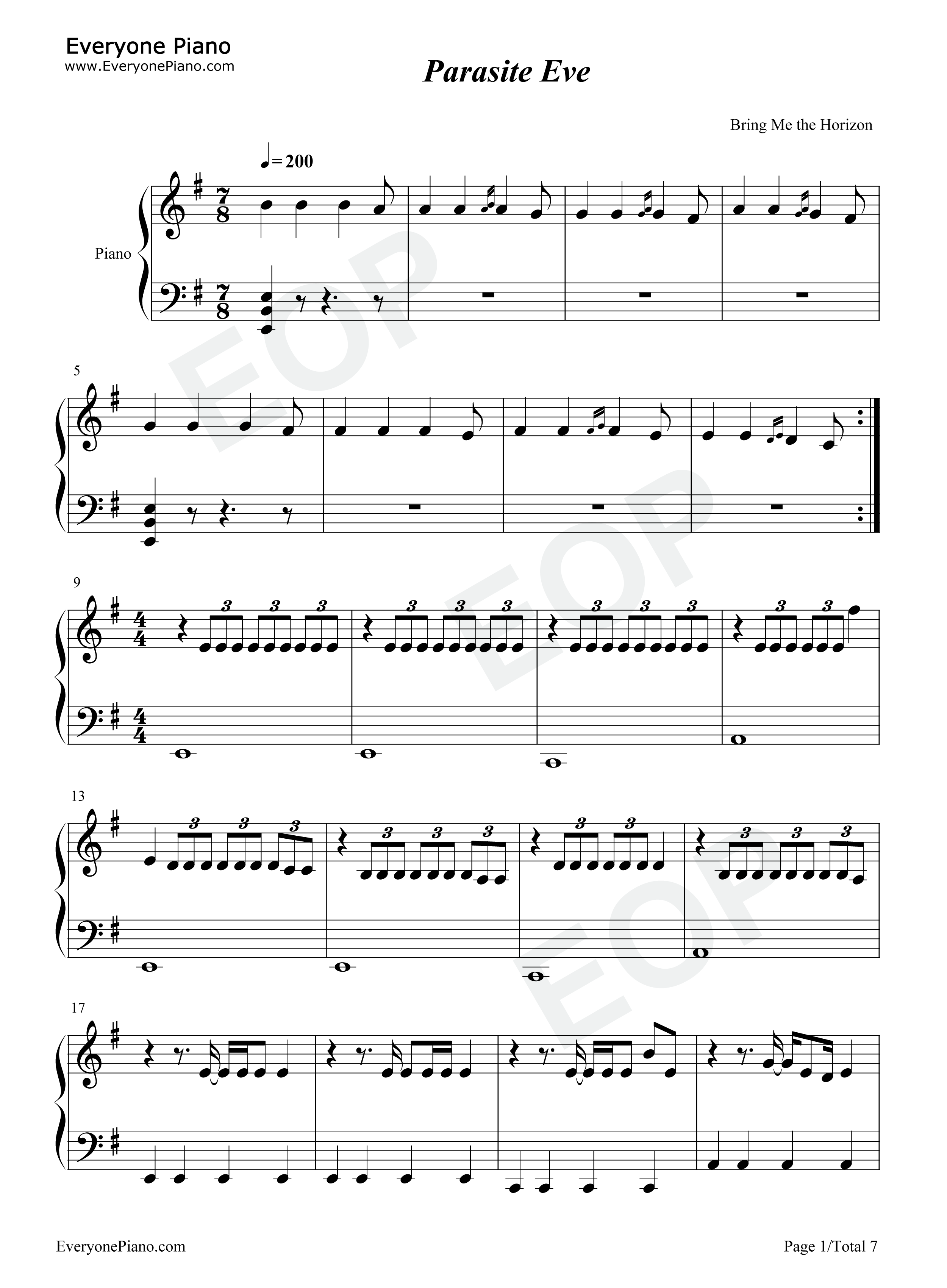 Parasite_Eve钢琴谱_Bring_Me_the_Horizon