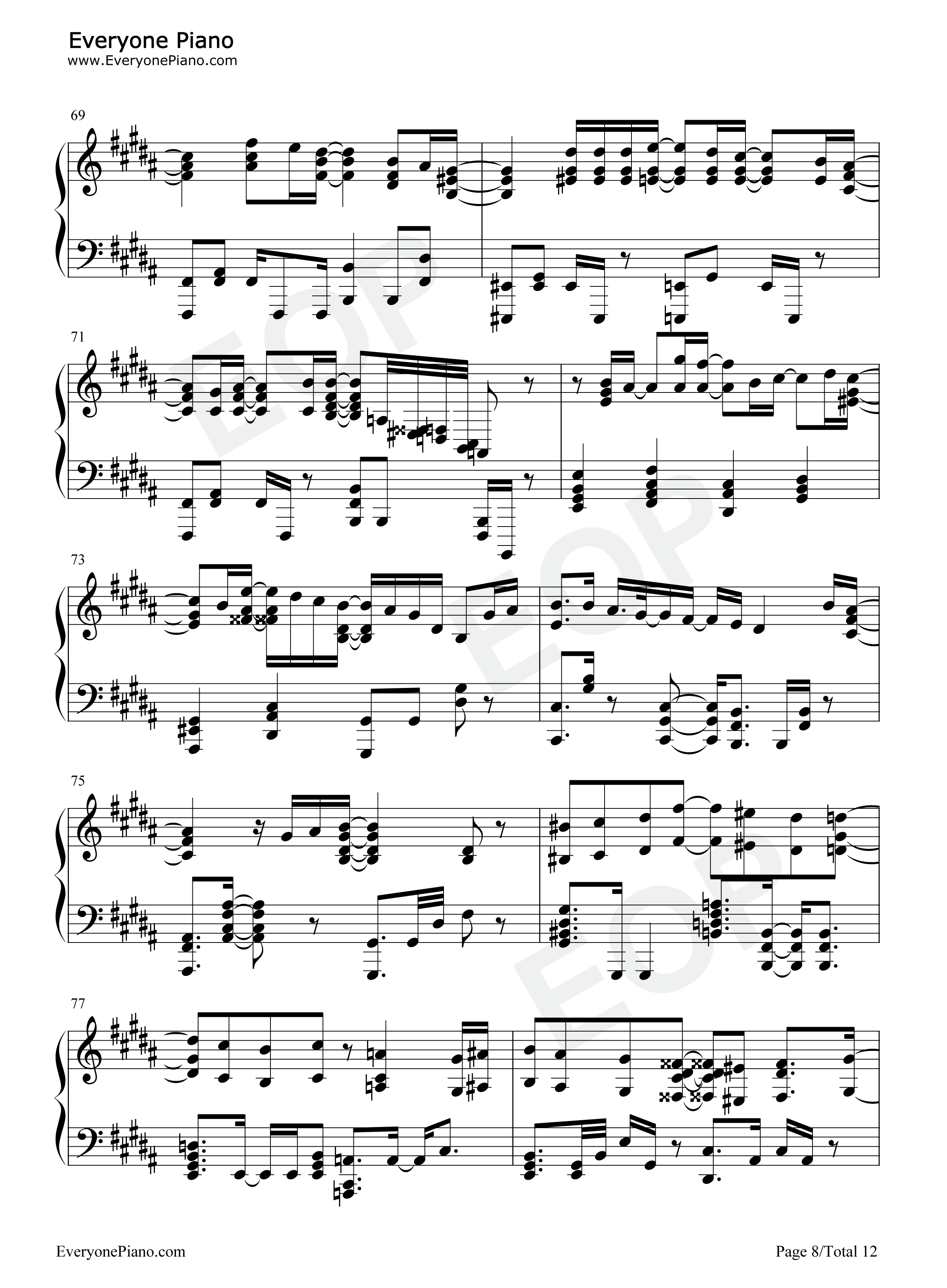 感電钢琴谱_米津玄师