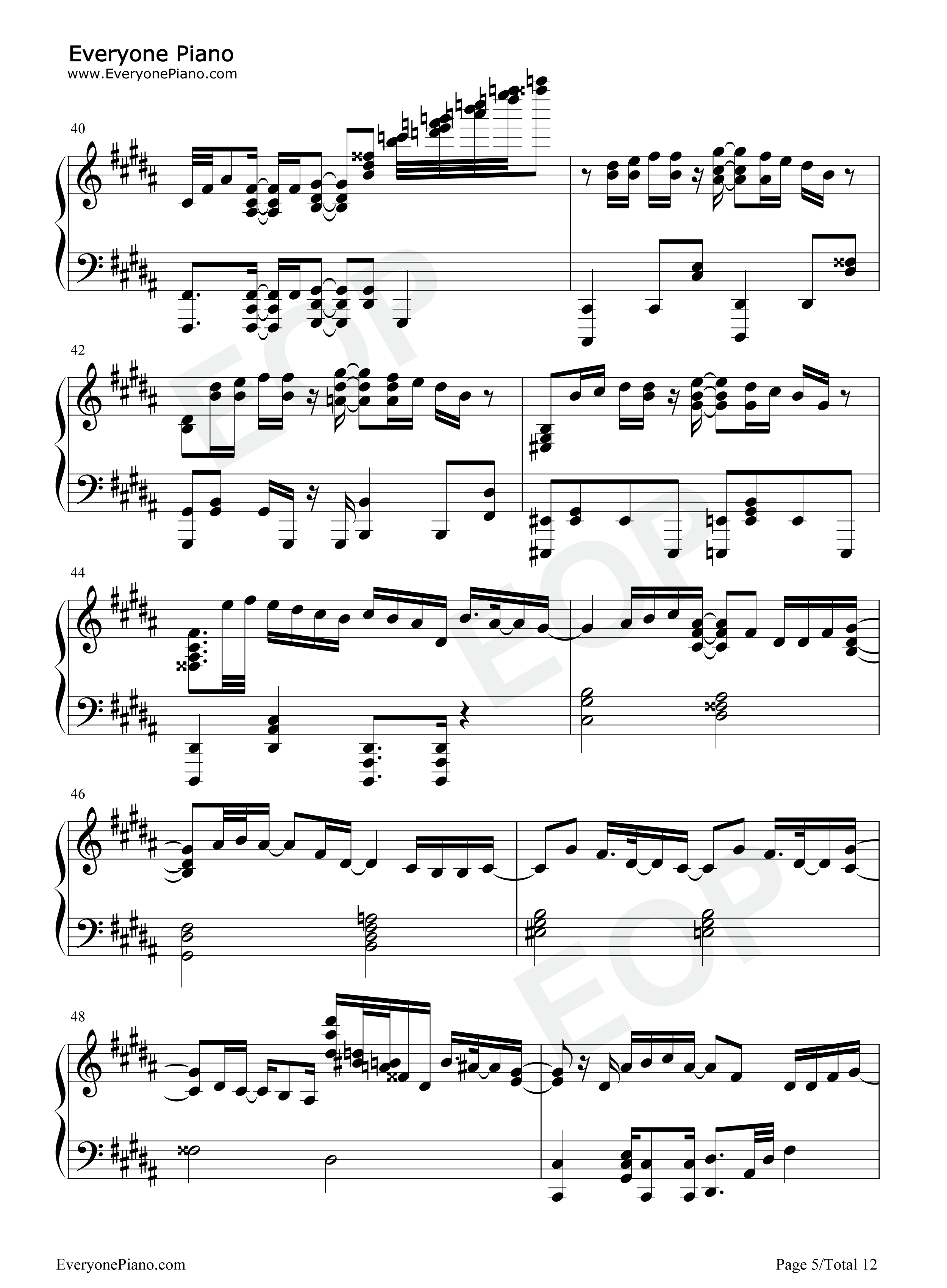 感電钢琴谱_米津玄师