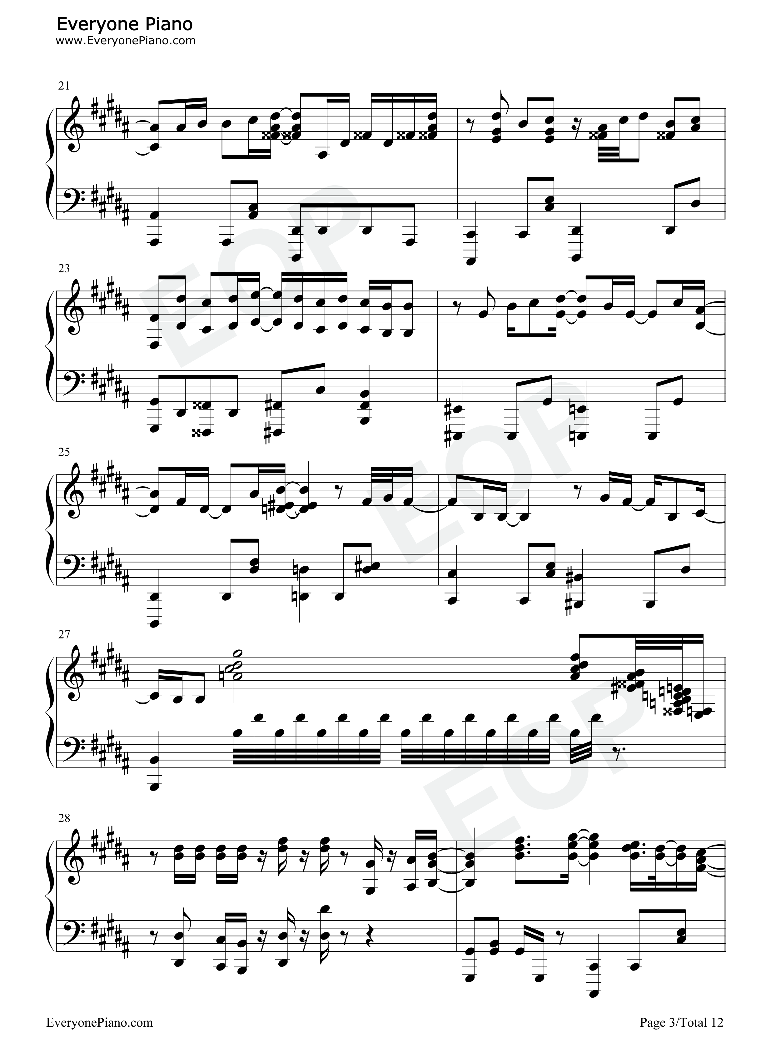 感電钢琴谱_米津玄师