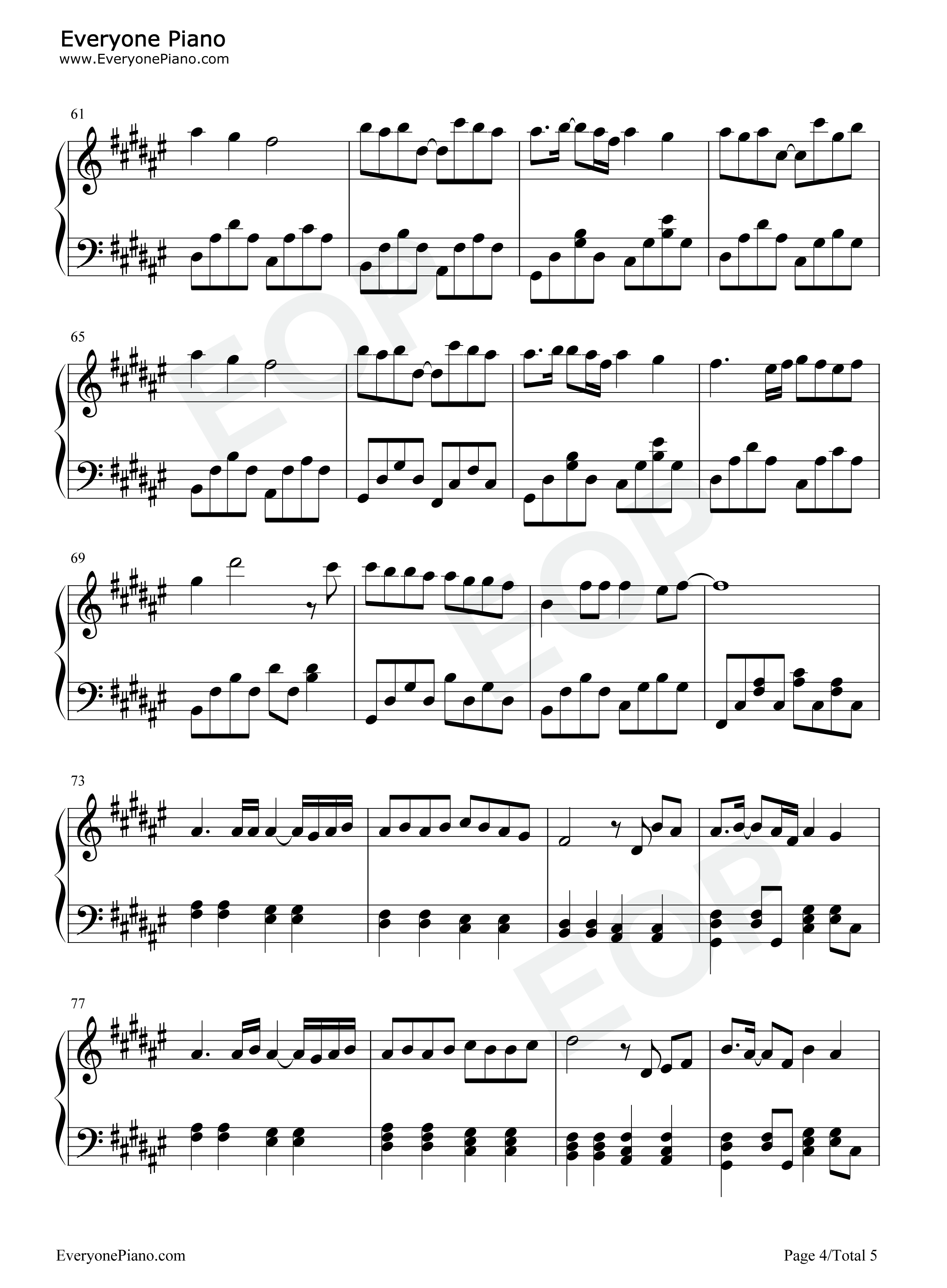 女神钢琴谱_郑欣宜