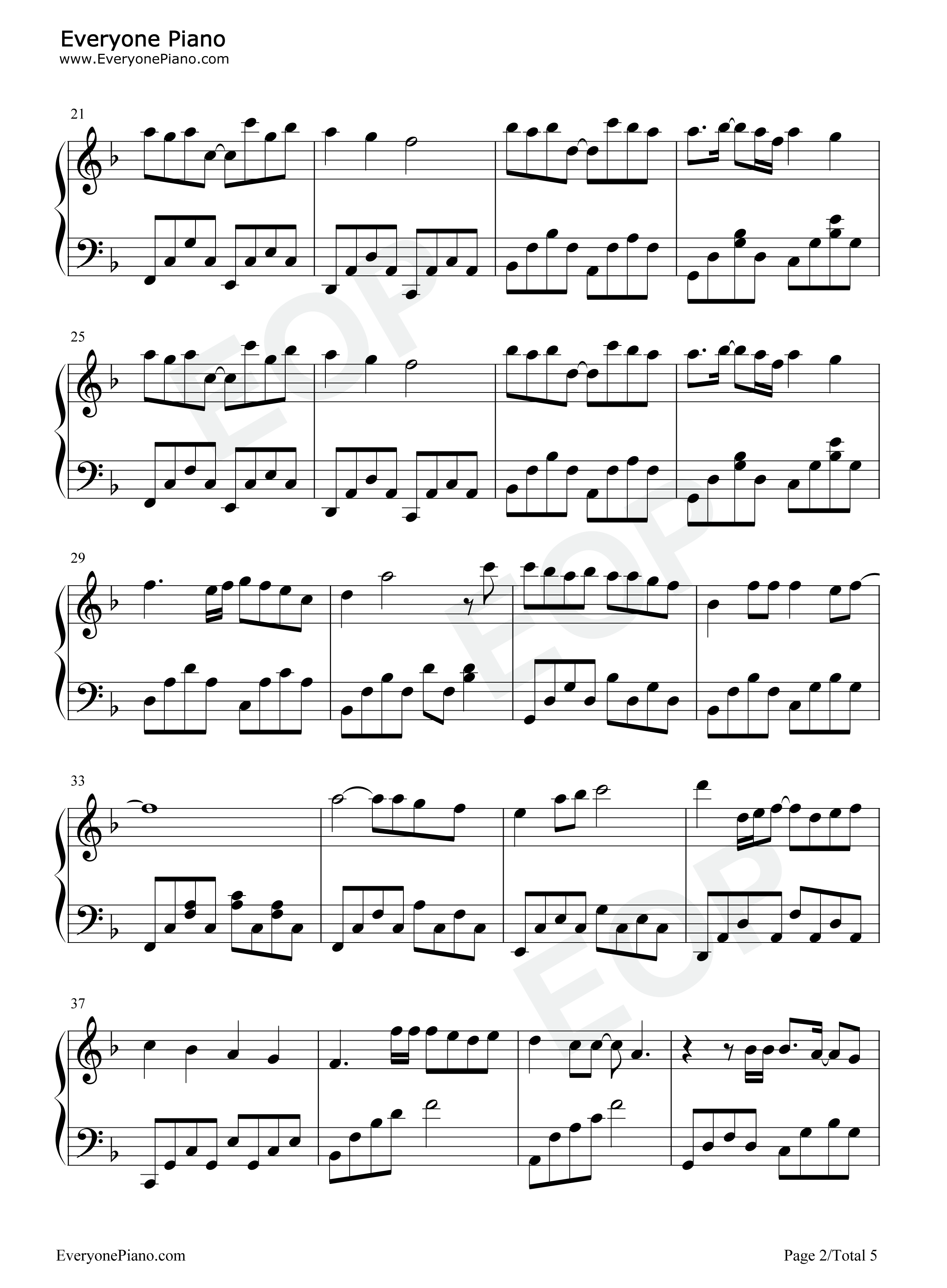 女神钢琴谱_郑欣宜