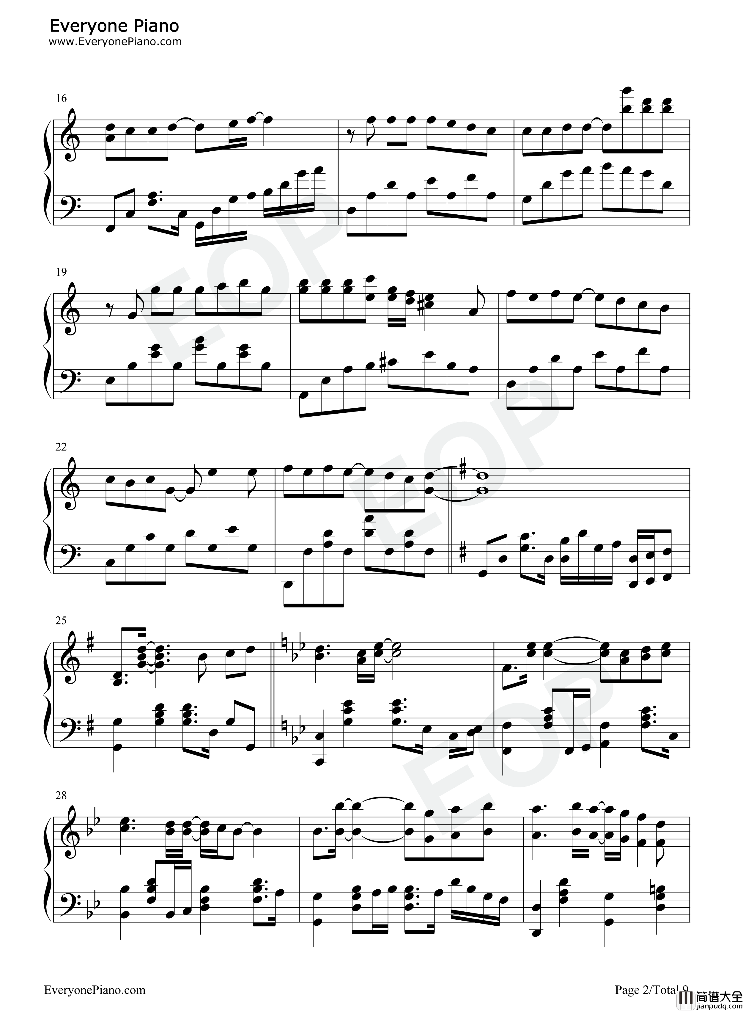 周杰伦钢琴串烧钢琴谱_周杰伦