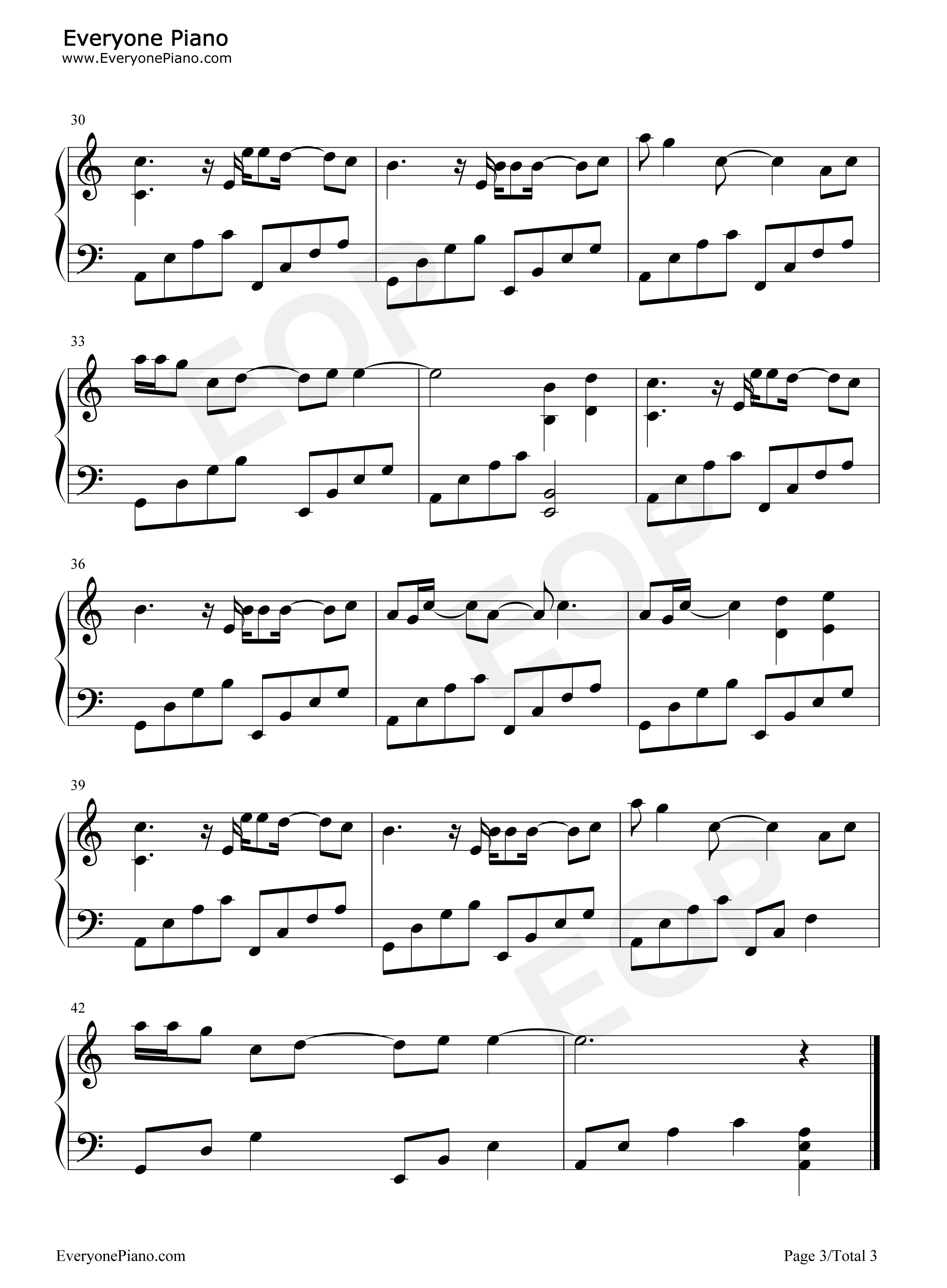 分开旅行钢琴谱_刘若英_黄立行