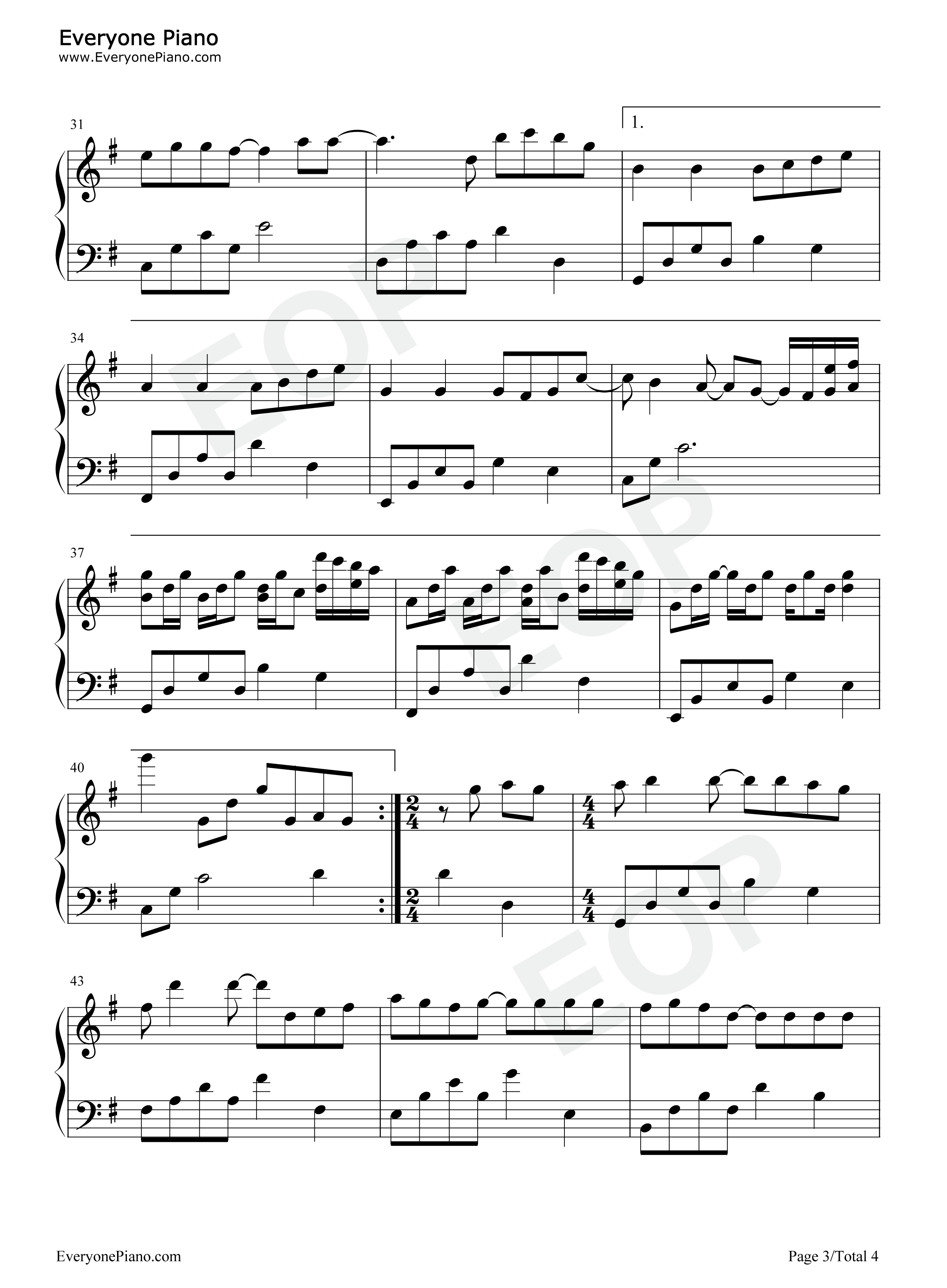 你怕不怕失去我钢琴谱_刘增瞳