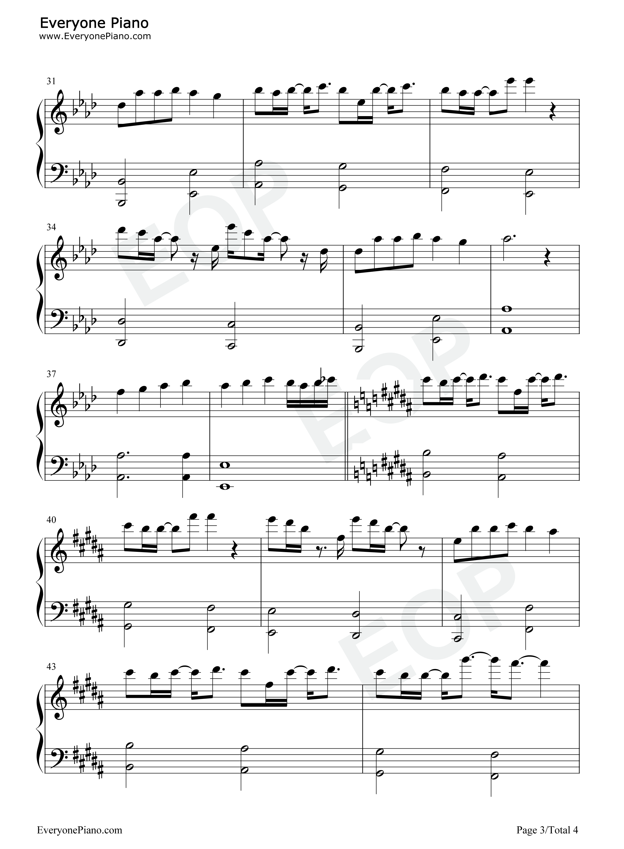 奋不顾身的爱情钢琴谱_未知