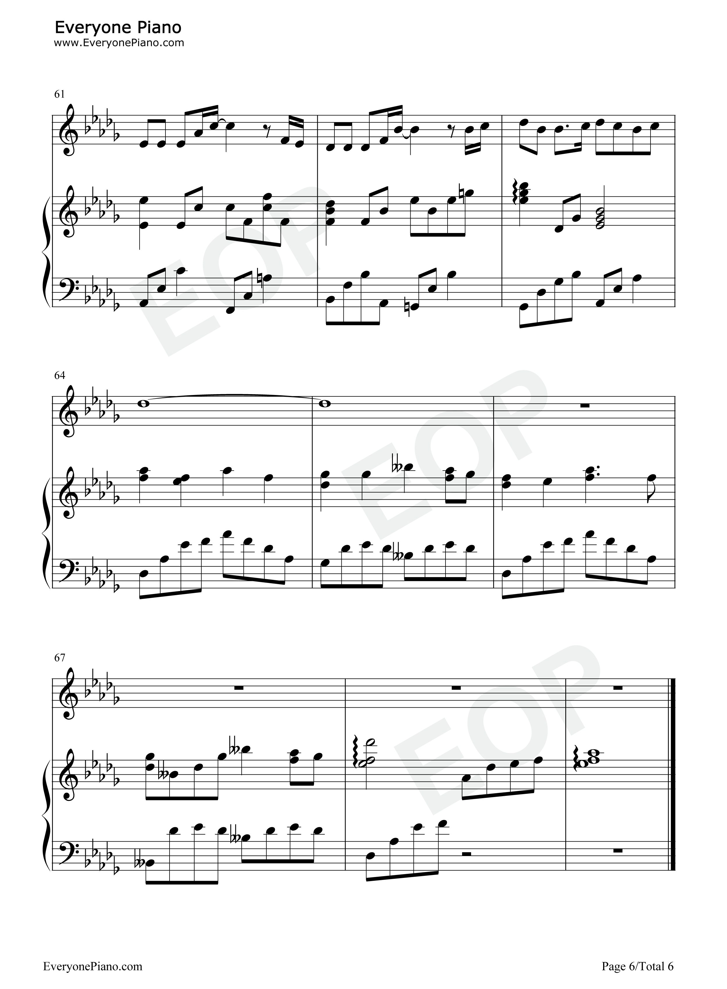 我的故事钢琴谱_陈百强