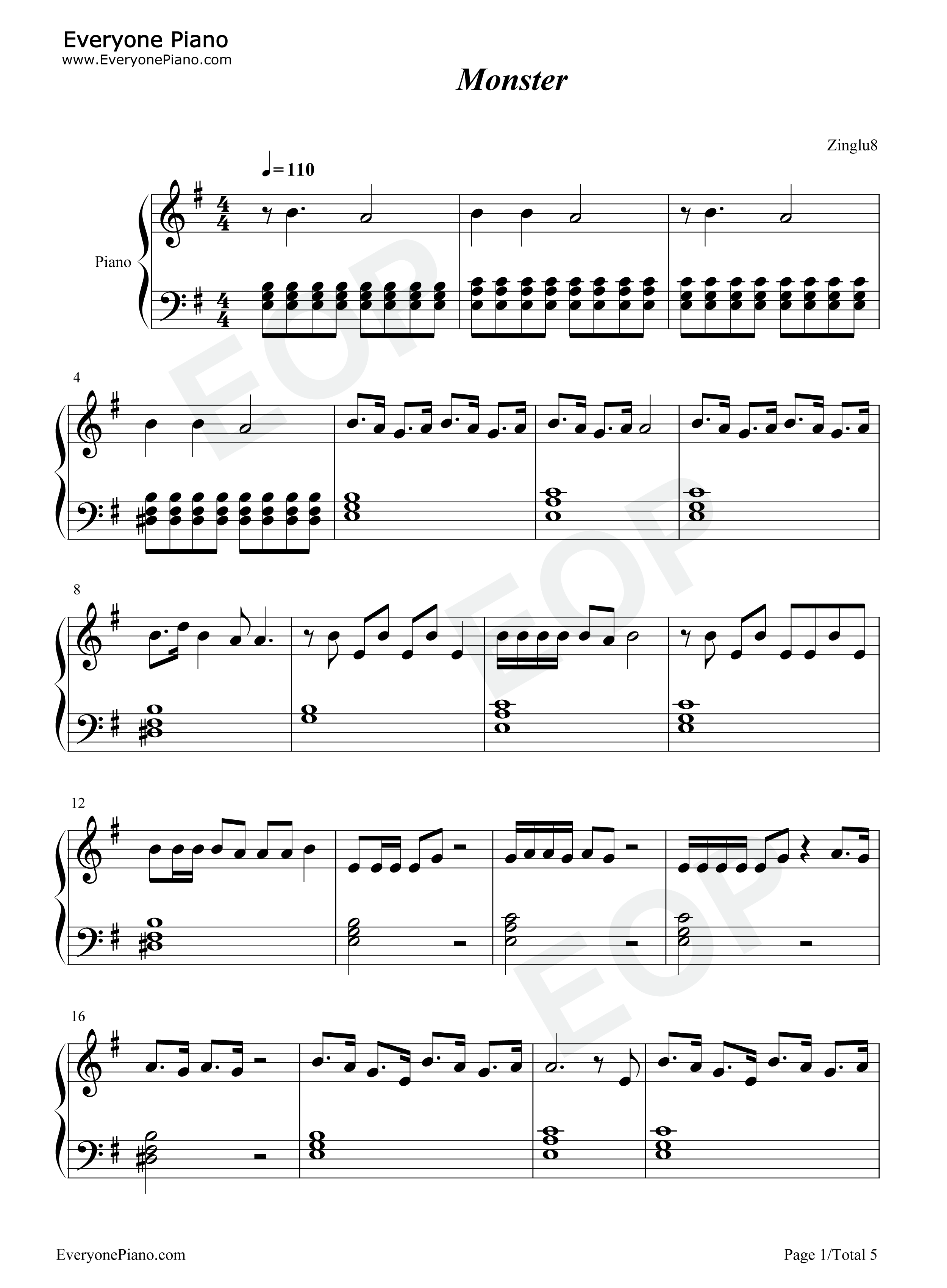 Monster钢琴谱_Red_Velvet_Irene_Seulgi