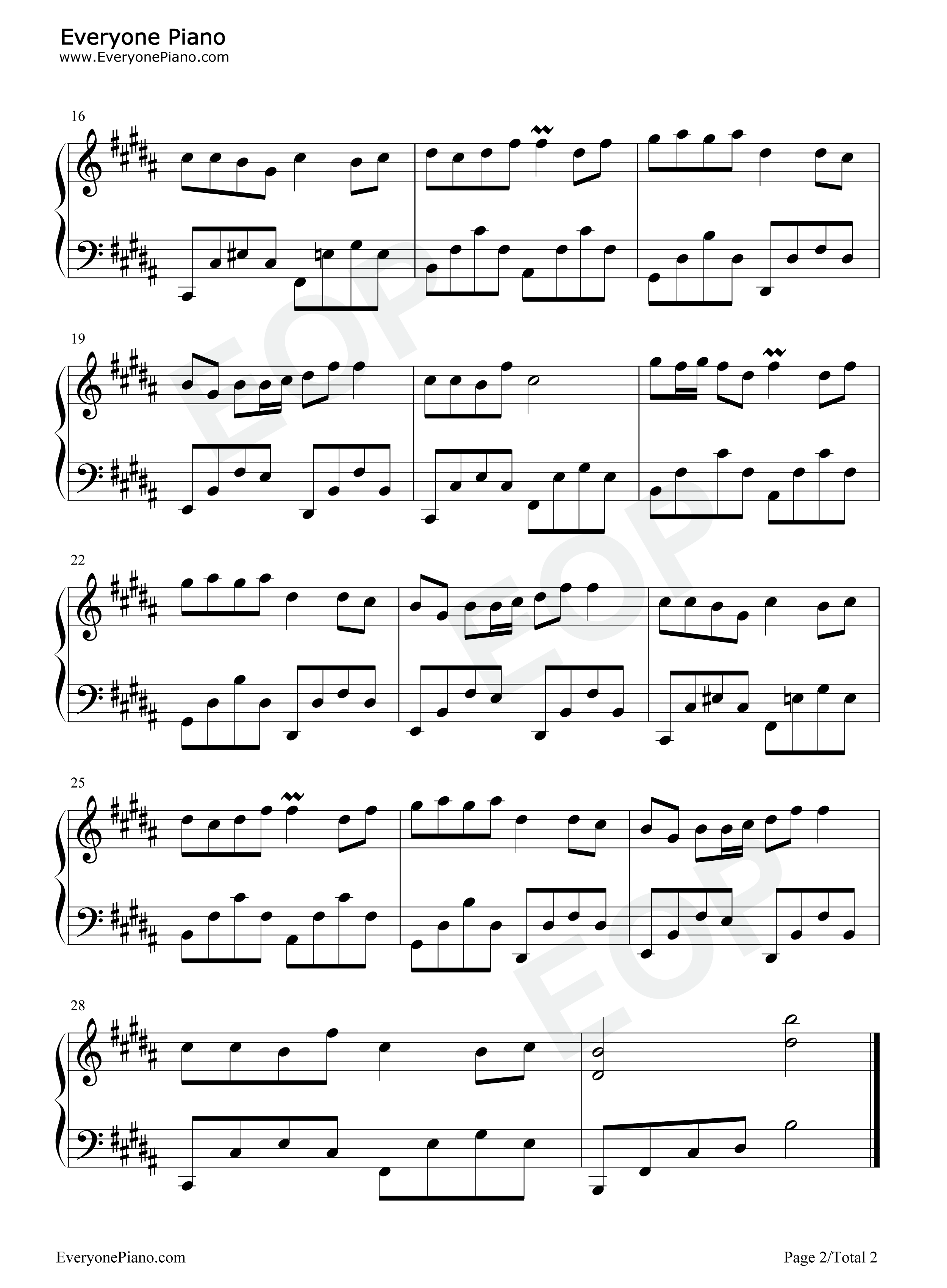 笑纳钢琴谱_花僮