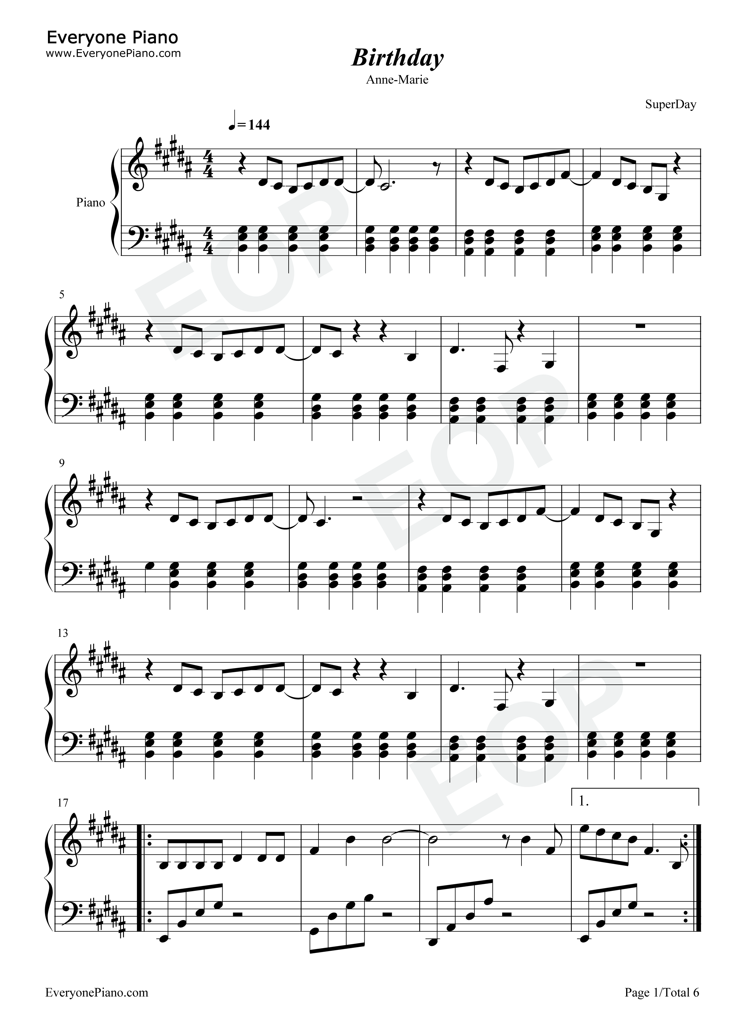 Birthday钢琴谱_Anne_Marie