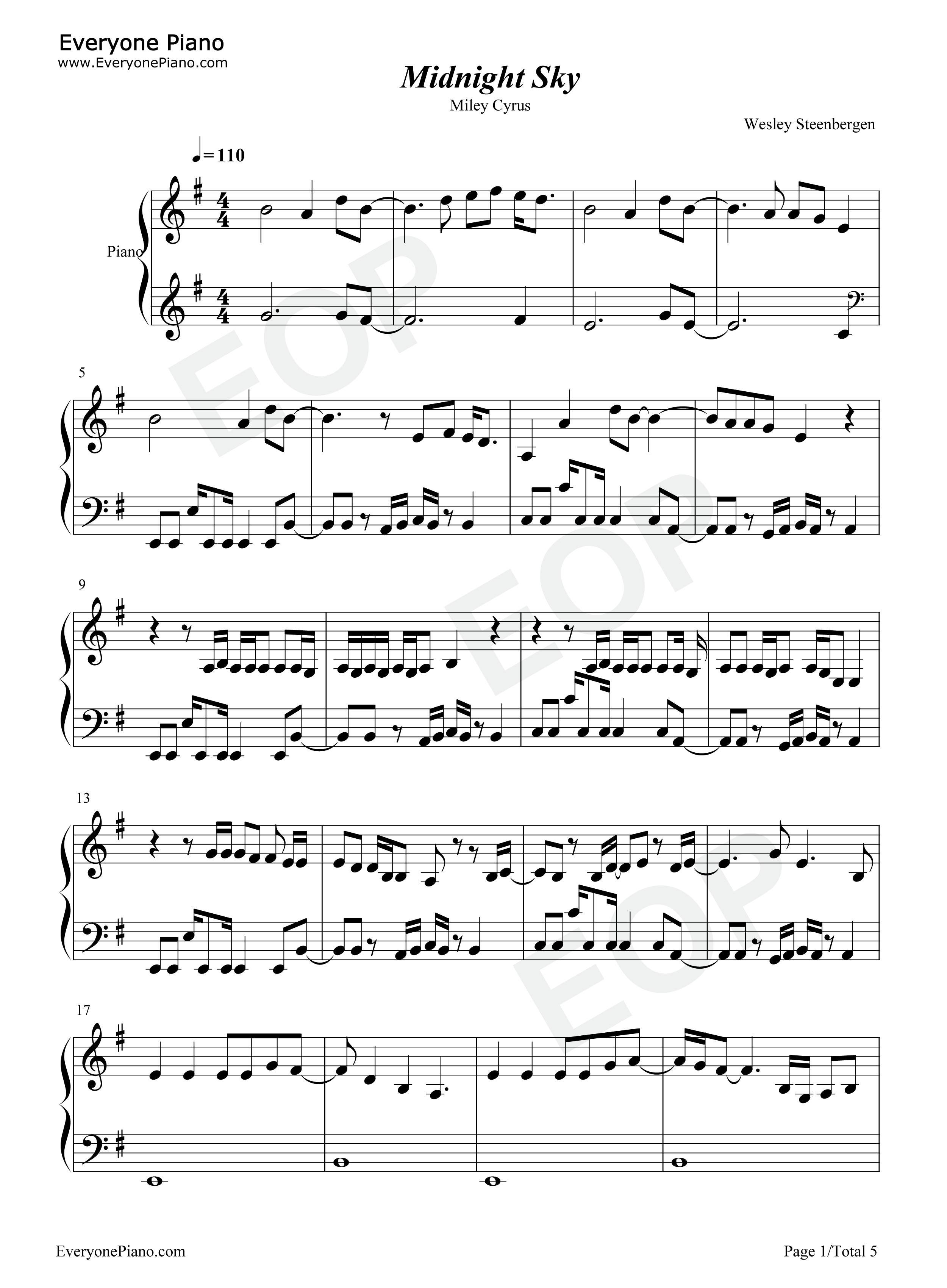 Midnight_Sky钢琴谱_Miley_Cyrus