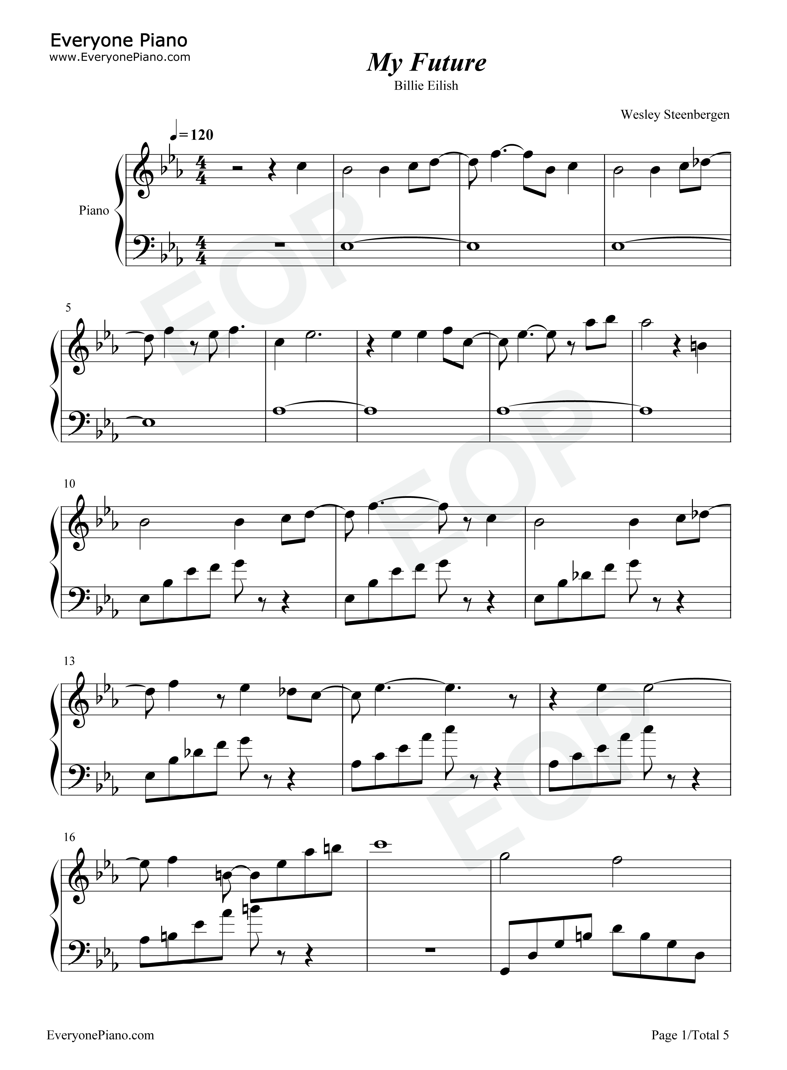 My_Future钢琴谱_Billie_Eilish