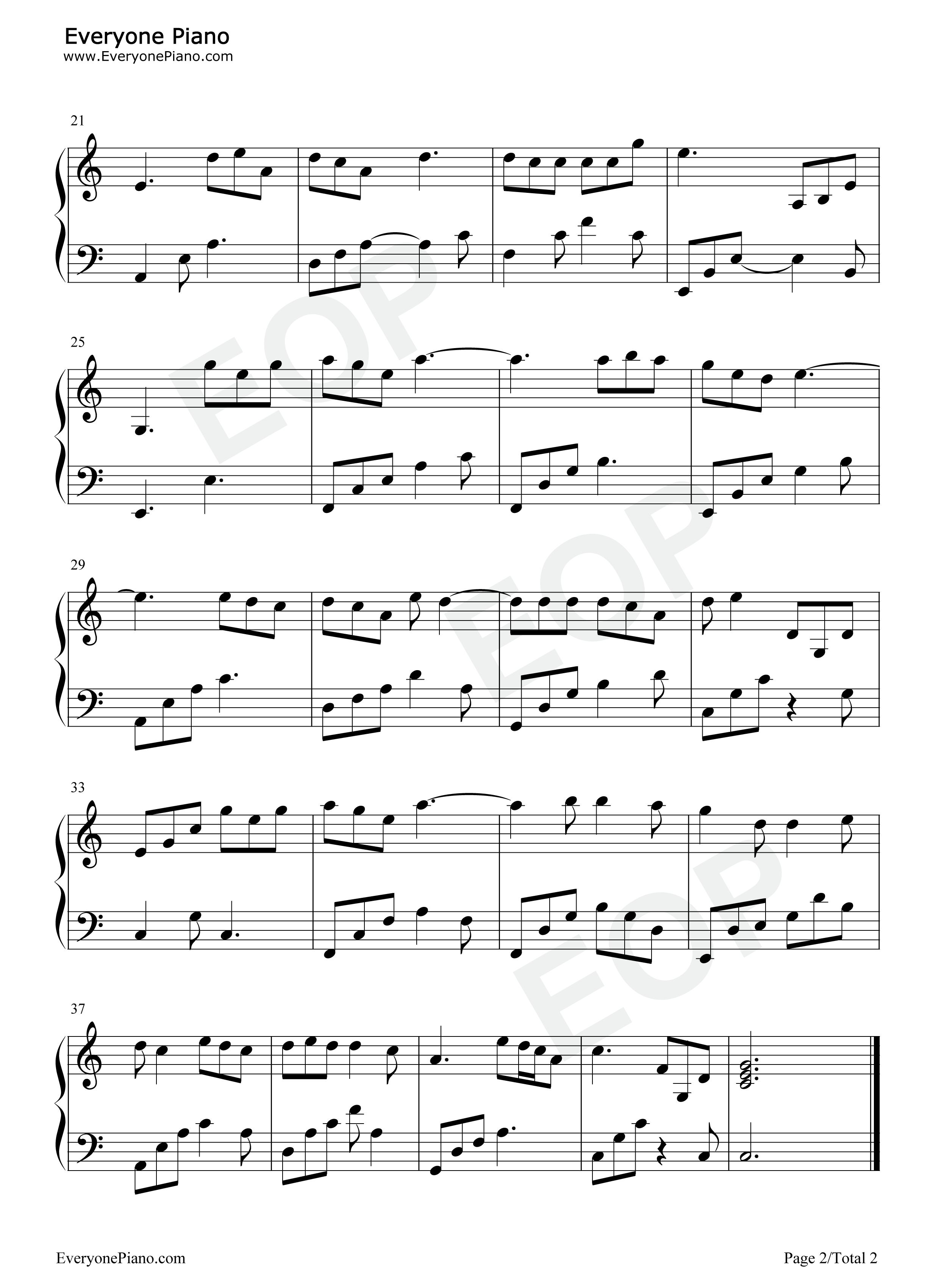 燕归巢钢琴谱_张靓颖_张杰_许嵩