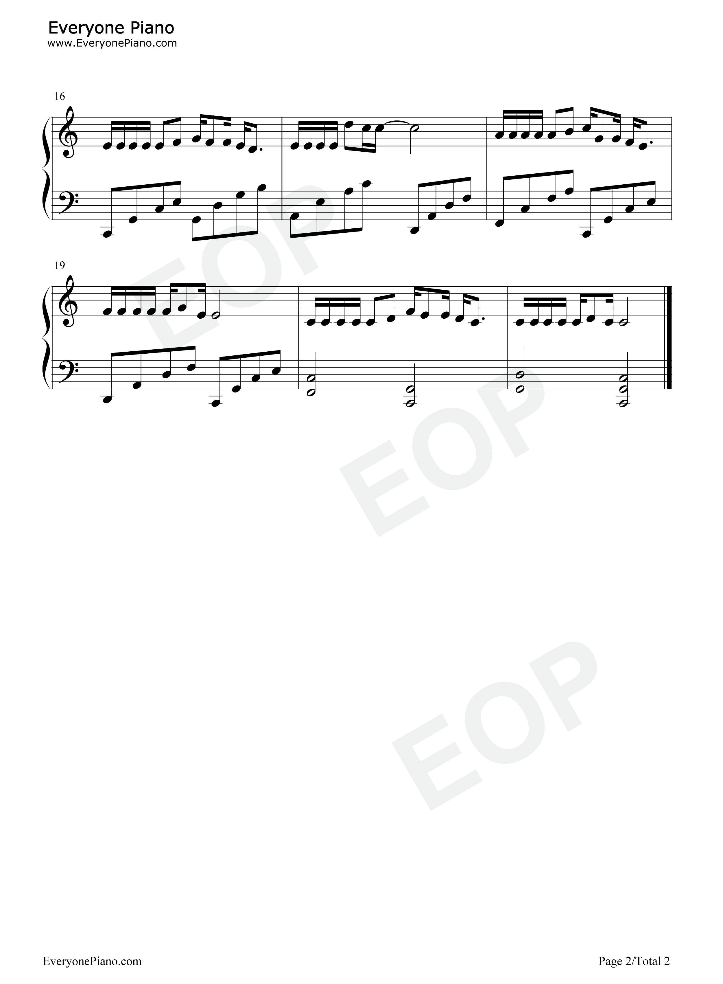 另一个天堂钢琴谱_王力宏_张靓颖