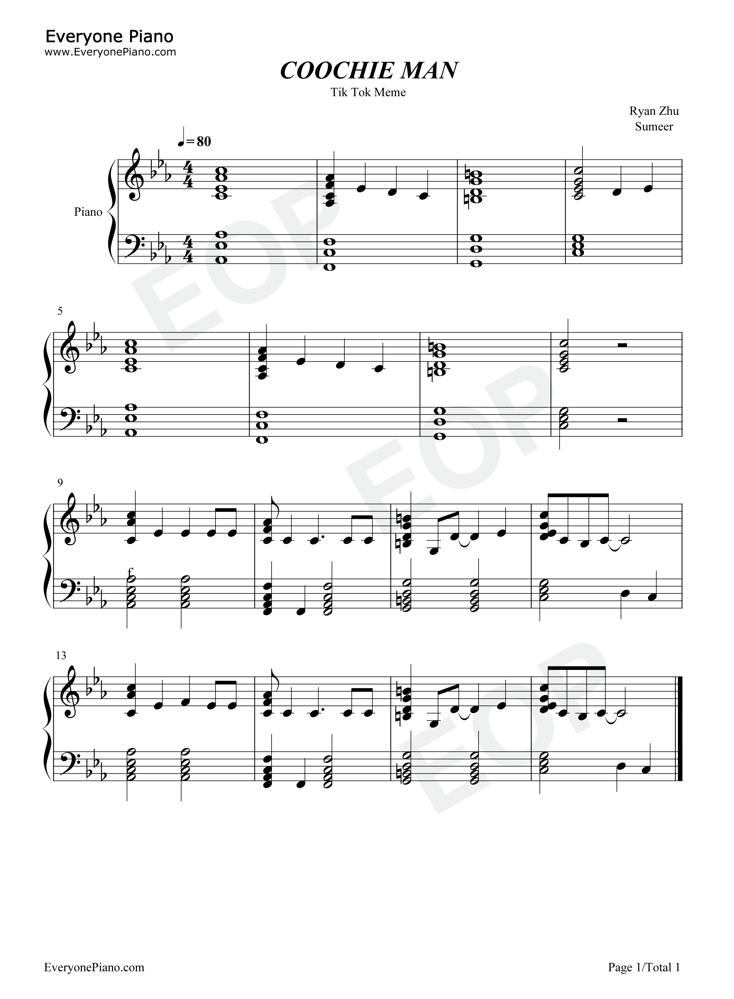 COOCHIE_MAN钢琴谱_Coolio