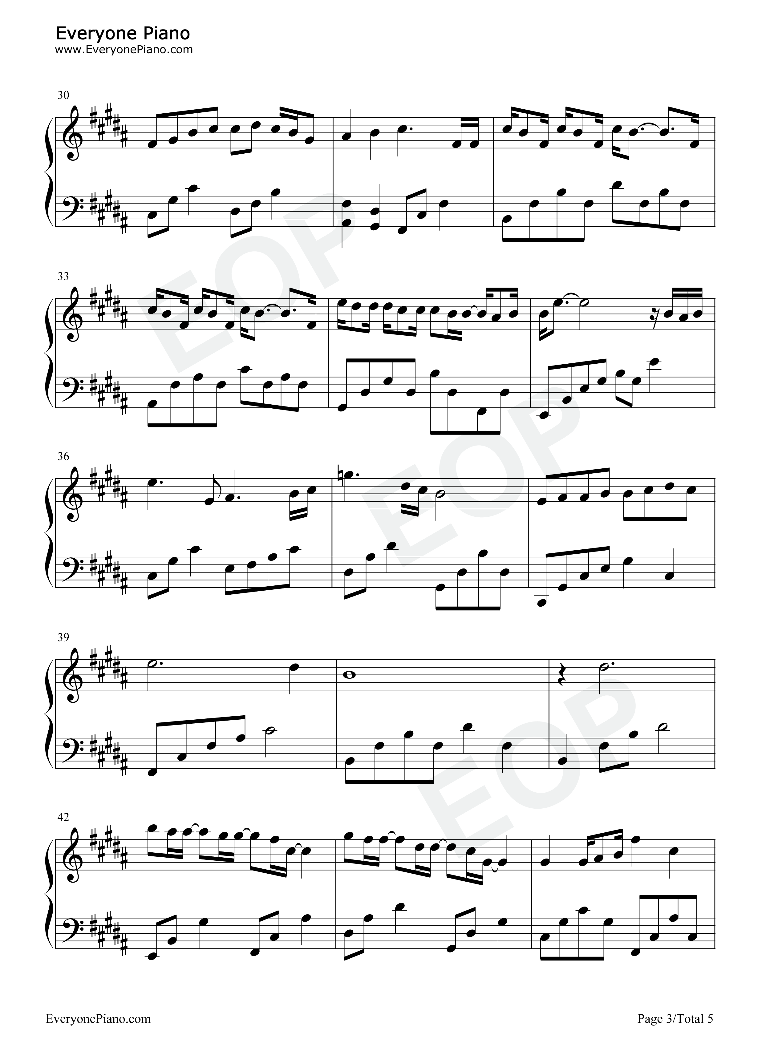 幸存者钢琴谱_林俊杰