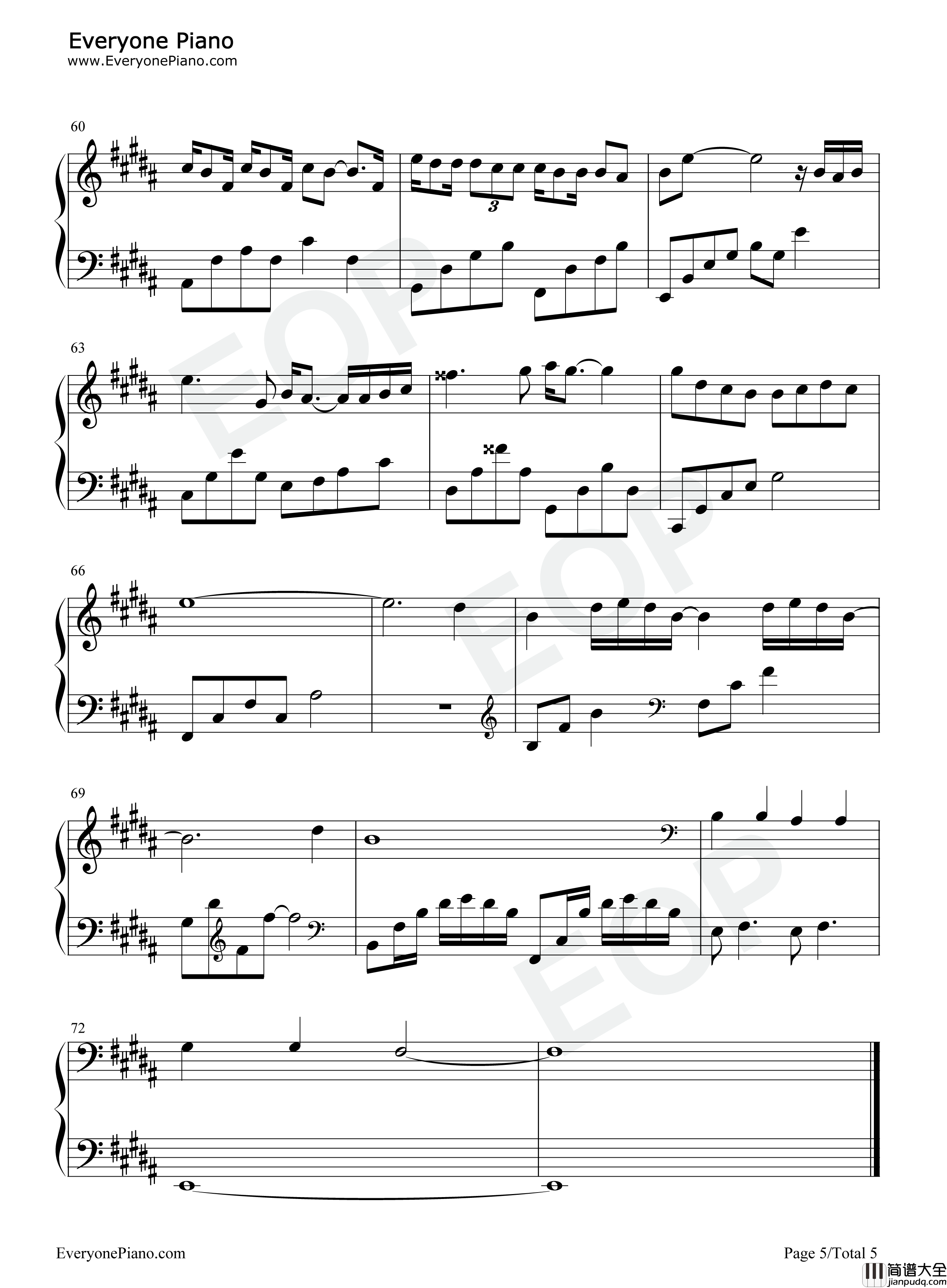 幸存者钢琴谱_林俊杰