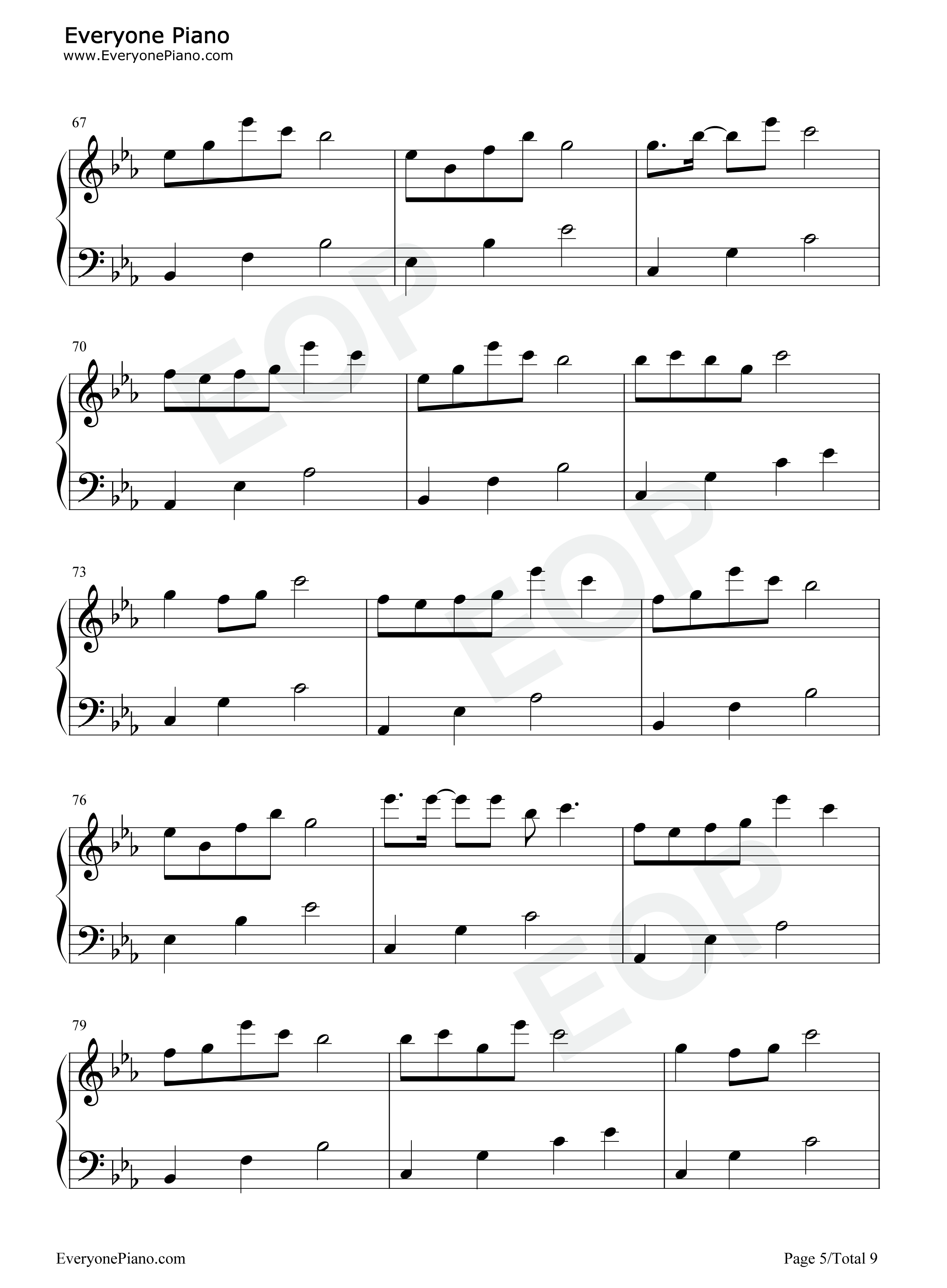 爱上你的微笑钢琴谱_李哈哈