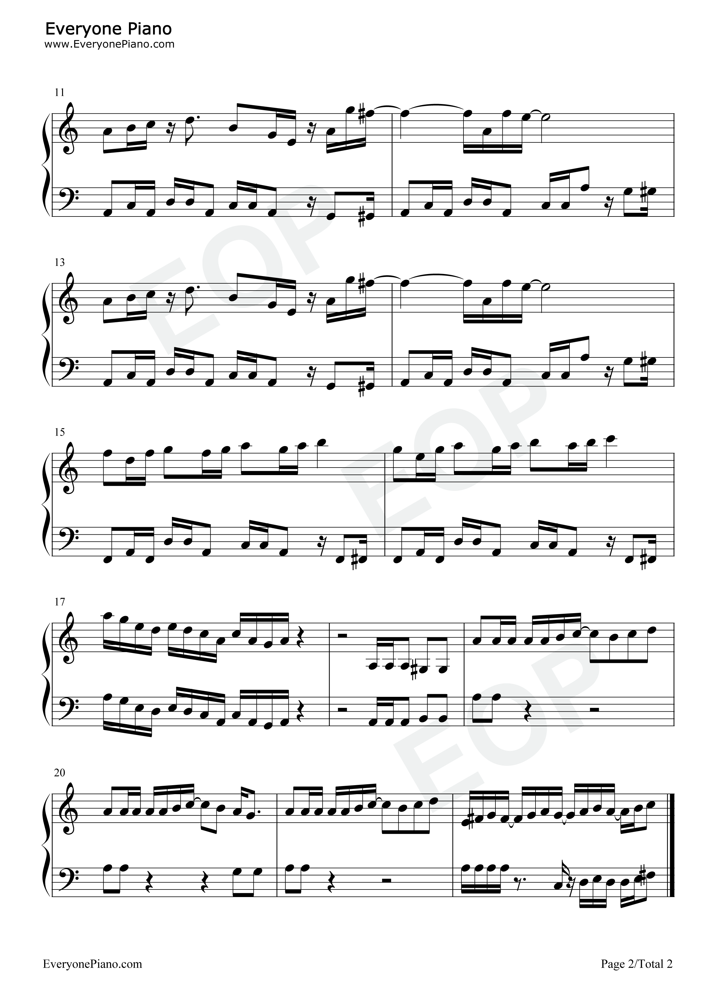 魂斗罗第三关背景音乐钢琴谱_Konami