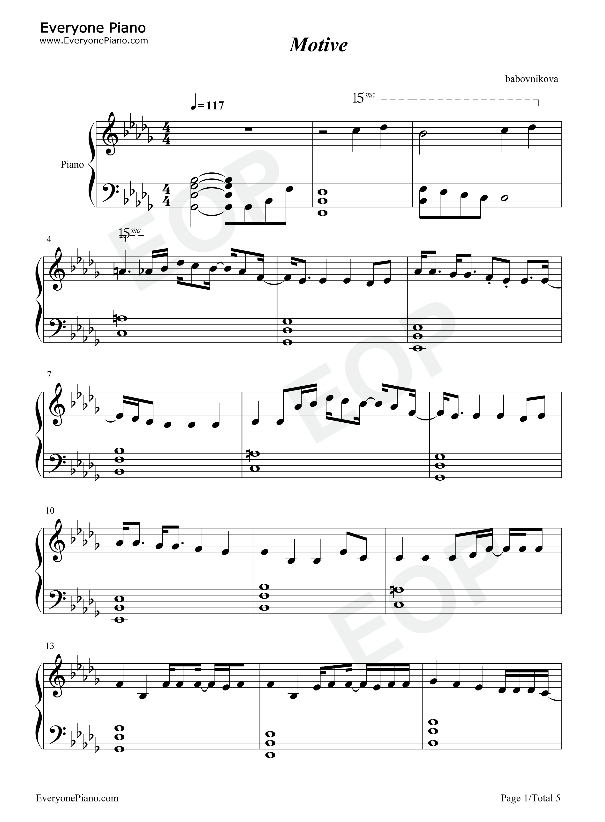 Motive钢琴谱_Ariana_Grande_Doja_Cat