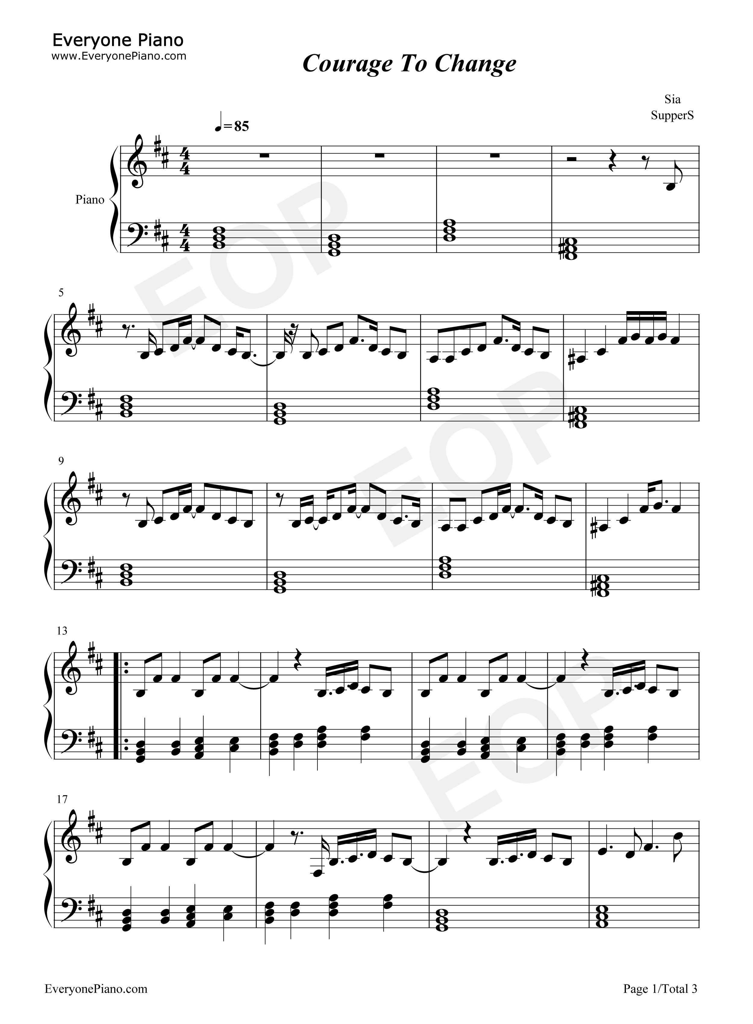 Courage_to_Change钢琴谱_Sia