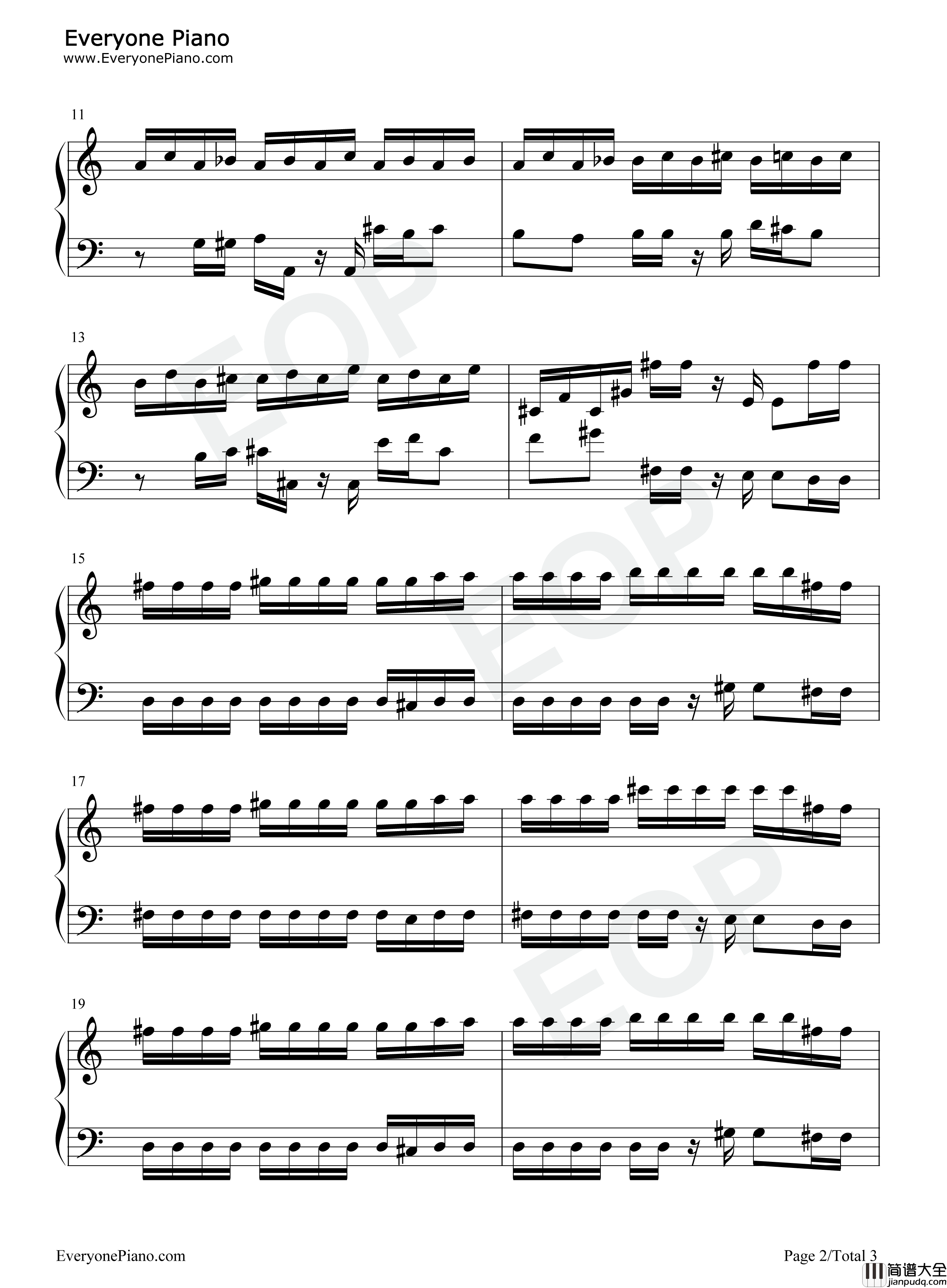 魂斗罗Boss关卡背景音乐钢琴谱_Konami