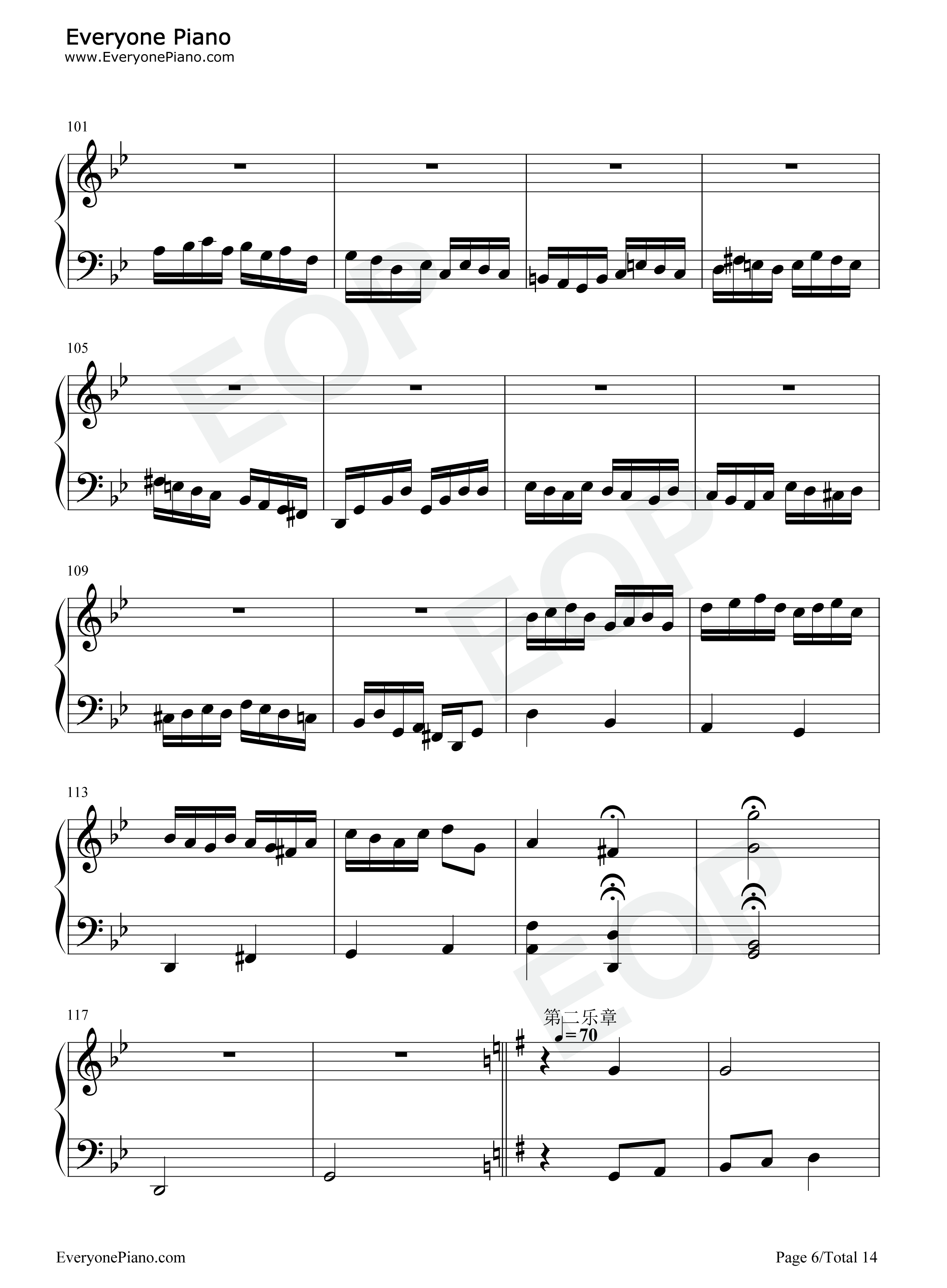 海洋之音钢琴谱_IDW哒