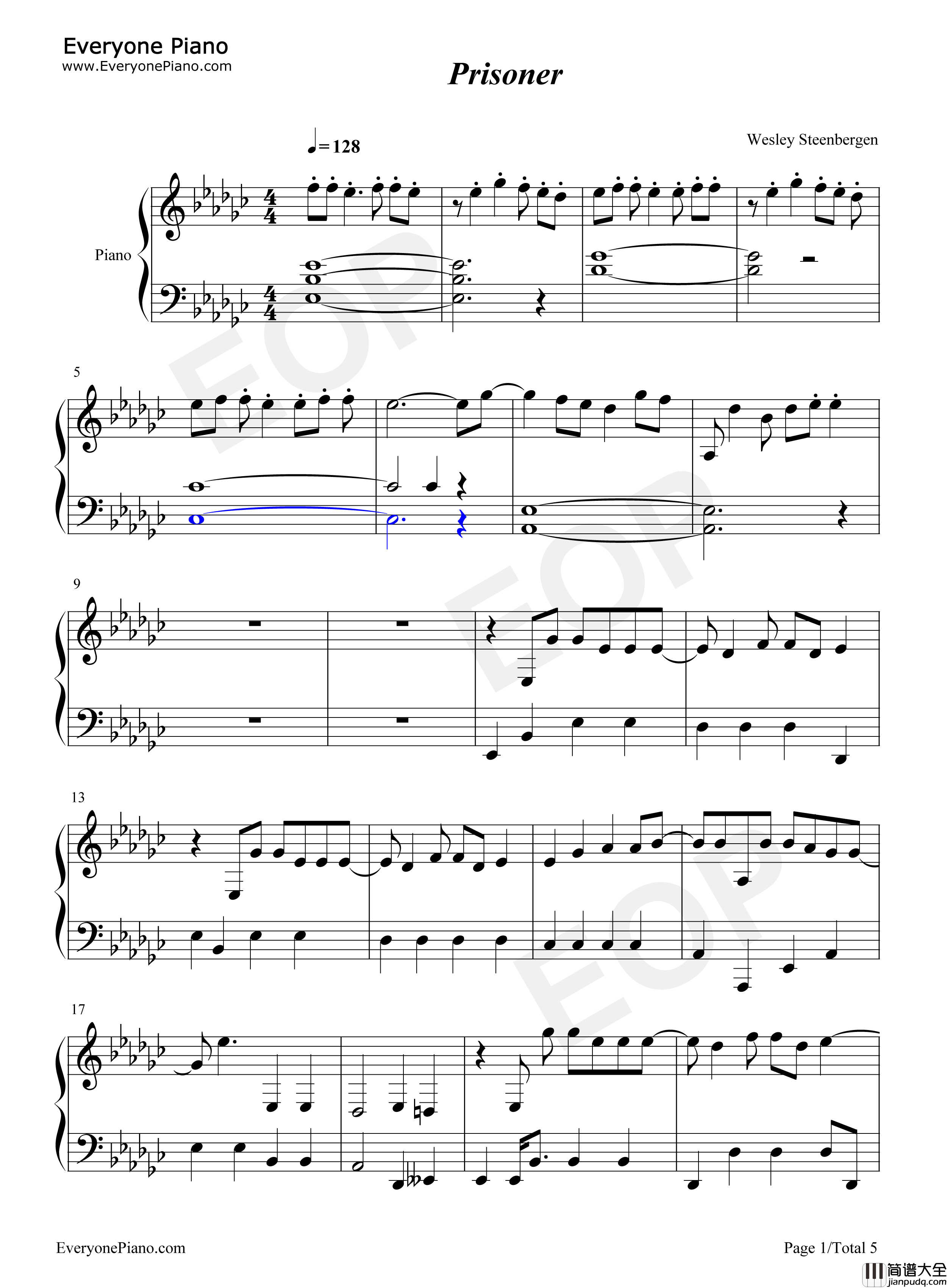 Prisoner钢琴谱_Miley_Cyrus_Dua_Lipa