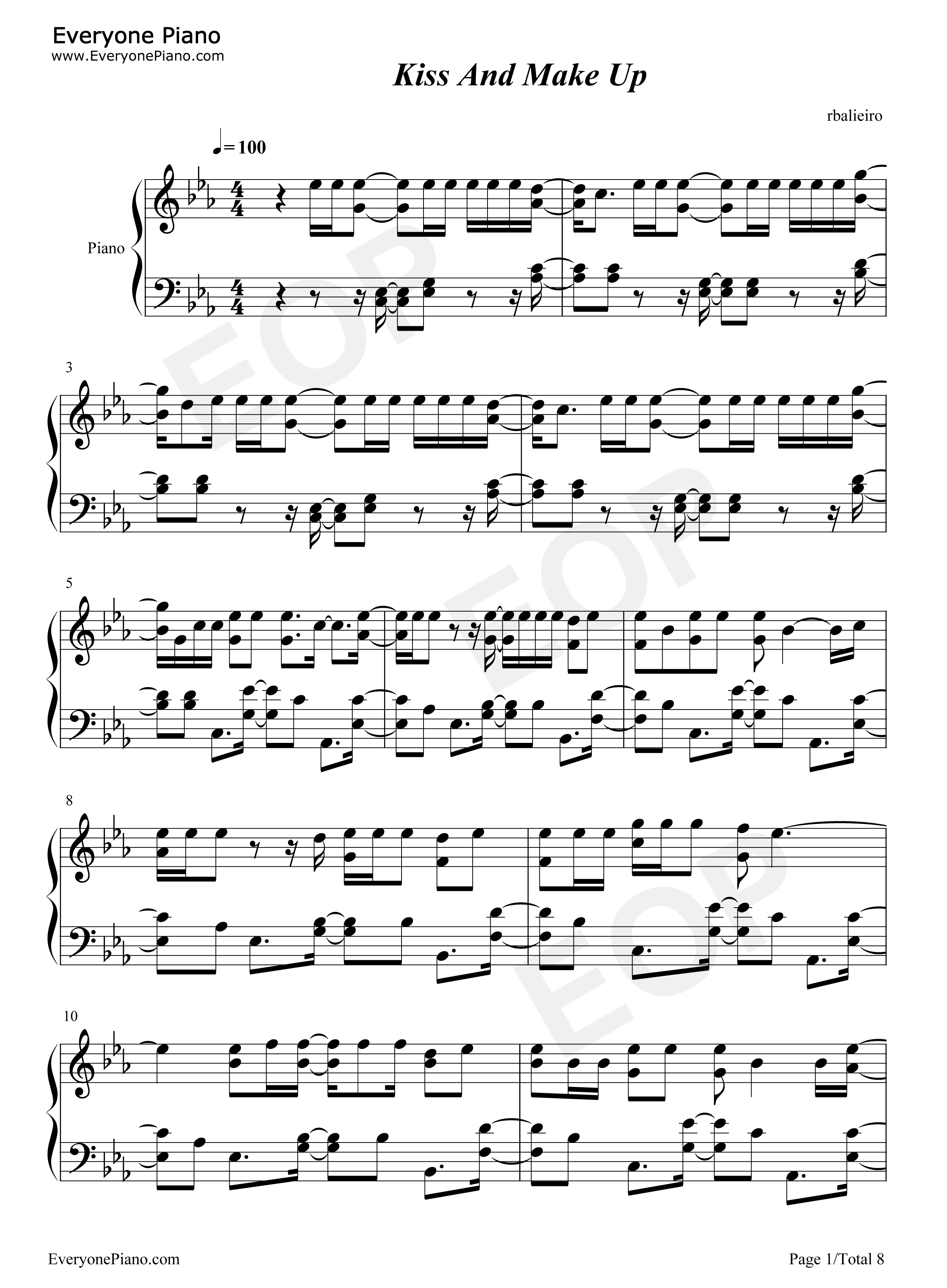 Kiss_And_Make_Up钢琴谱_Dua_Lipa_Blackpink