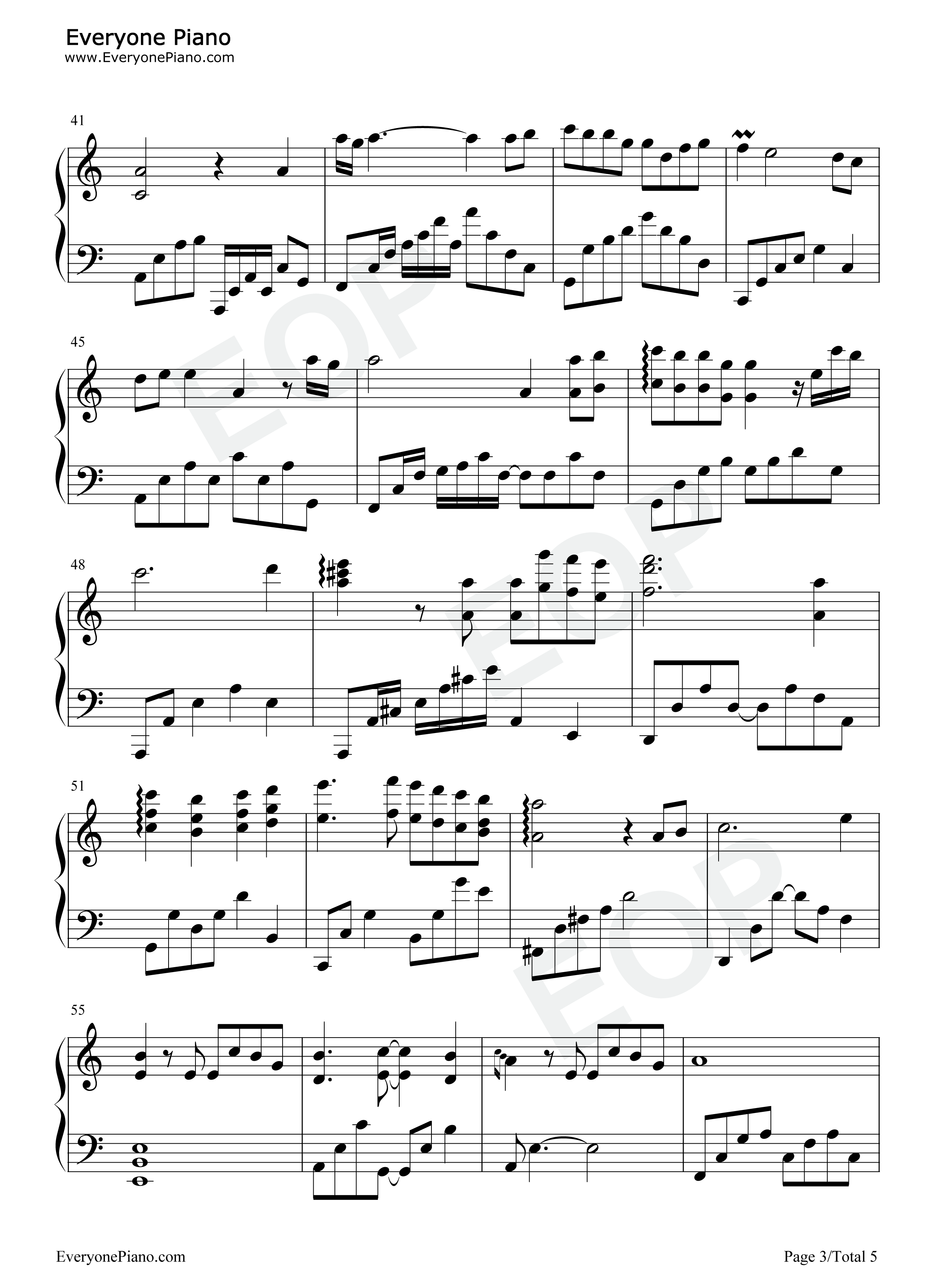 Regret钢琴谱_Eric_Chiryoku