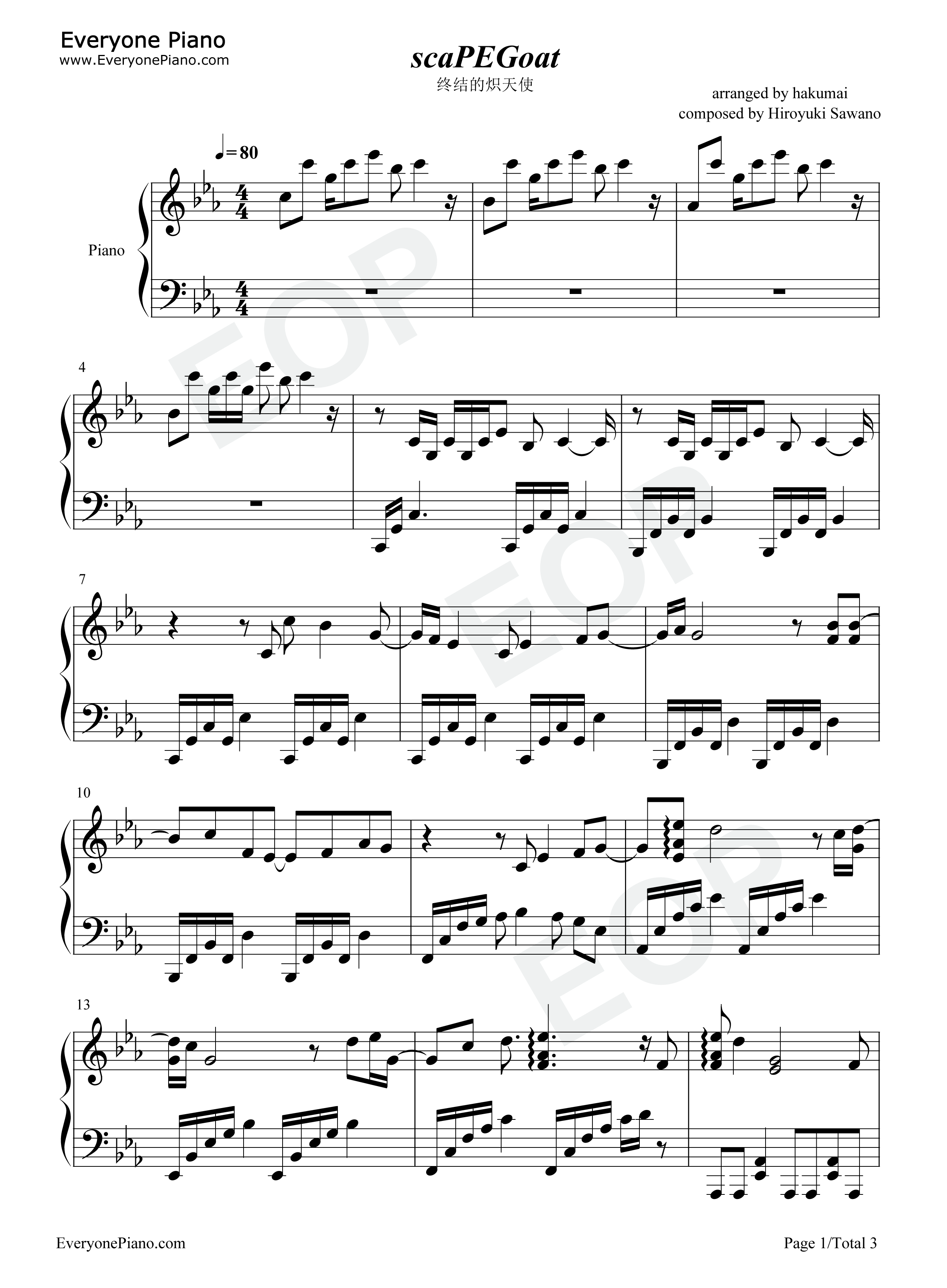 scaPEGoat钢琴谱_SawanoHiroyuki[nZk]:Yosh