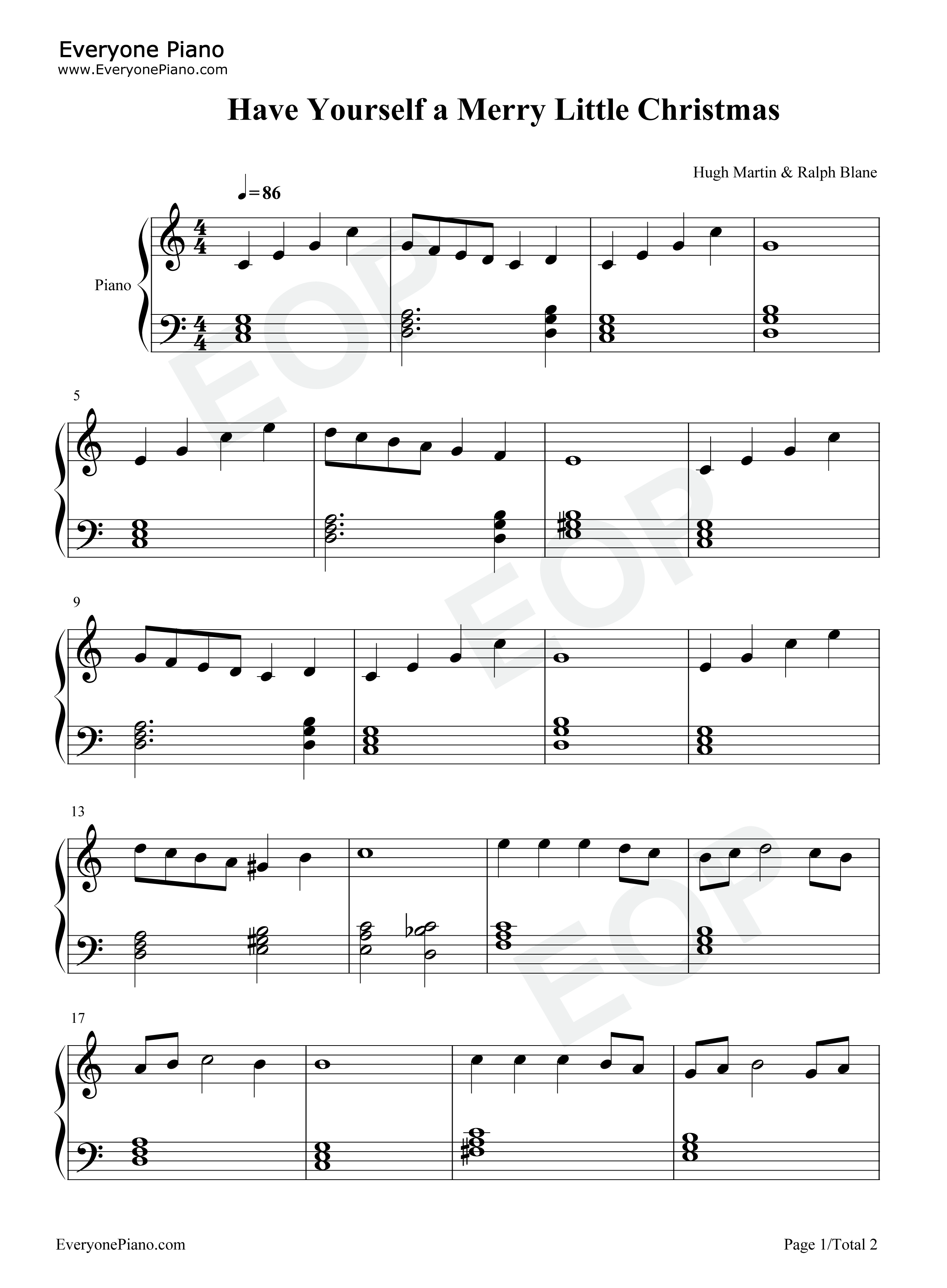 Have_Yourself_a_Merry_Little_Christmas钢琴谱_Judy_Garland