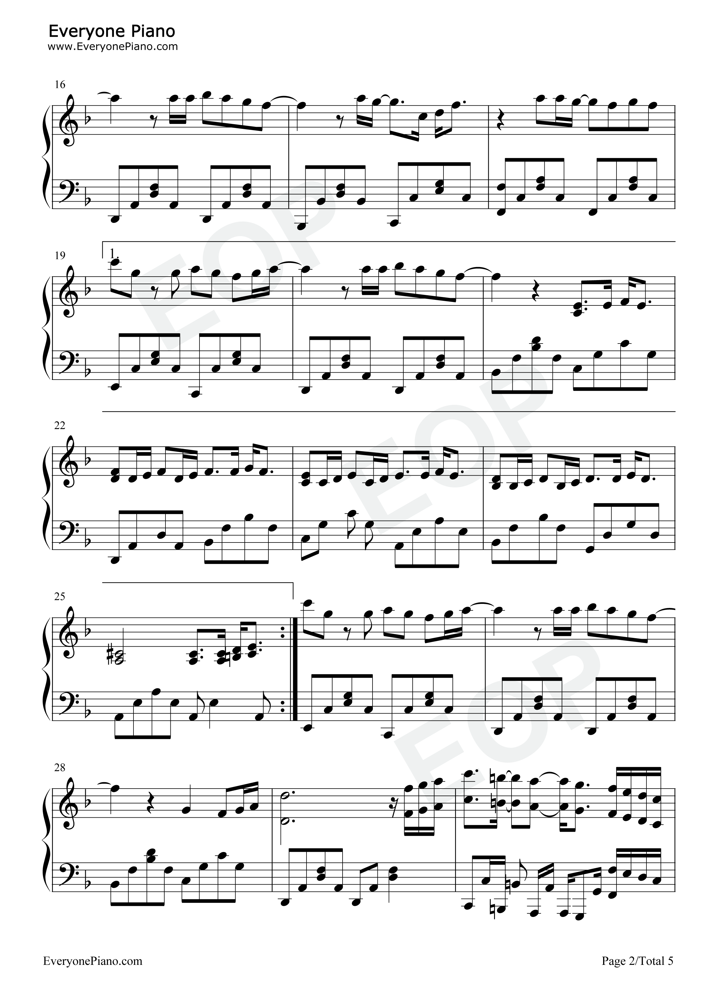 Dear_John钢琴谱_比莉