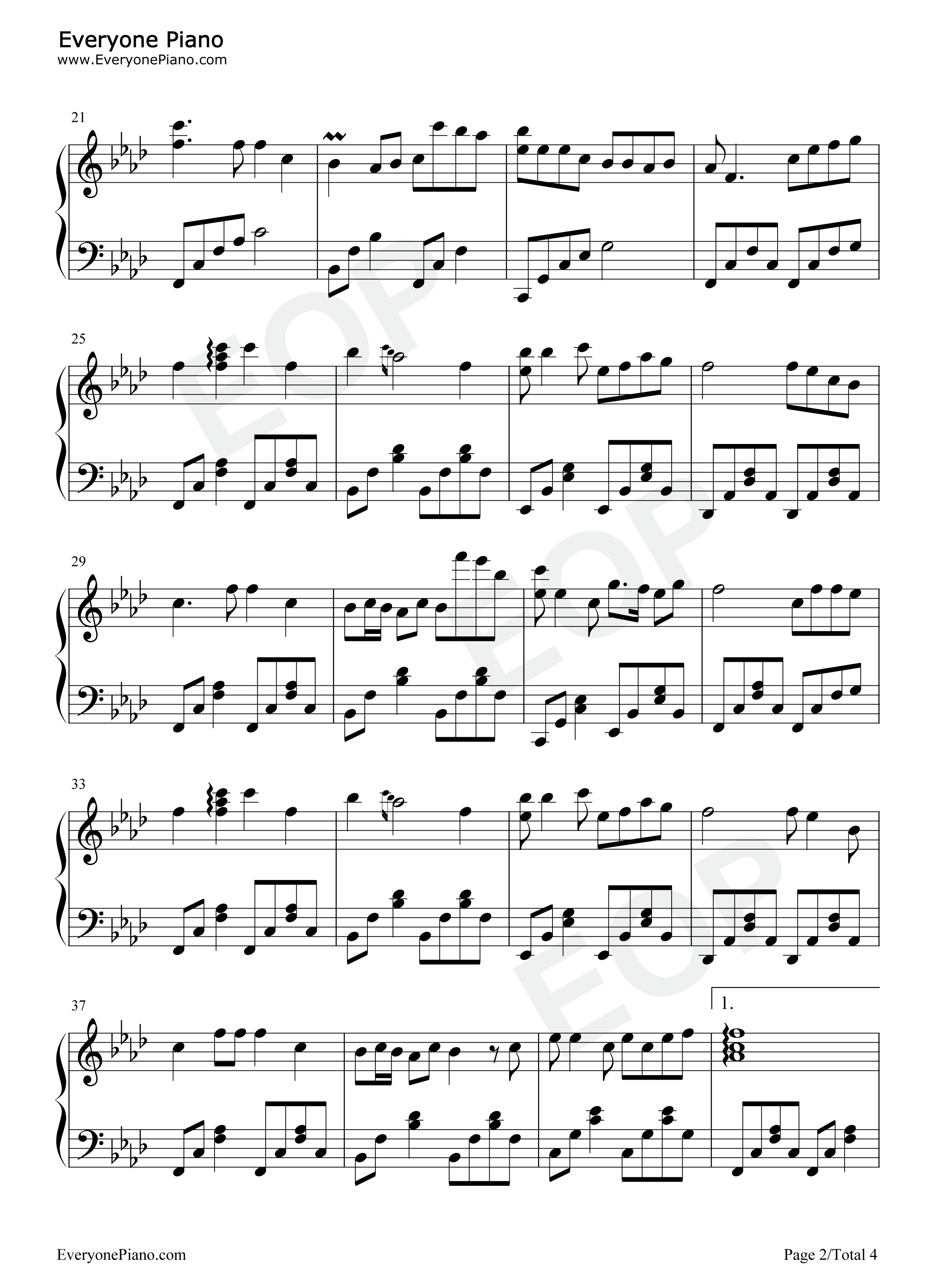 酒醉的雨滴钢琴谱_蒋婴