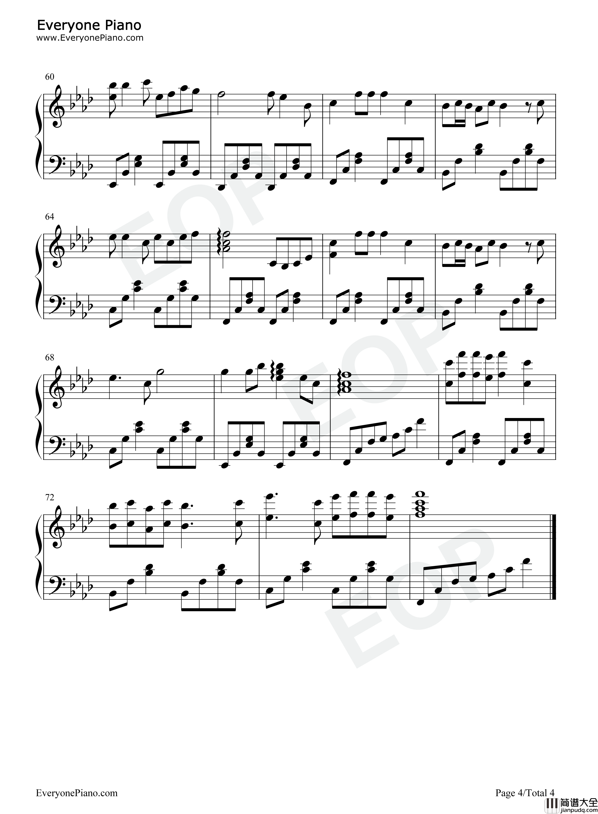 酒醉的雨滴钢琴谱_蒋婴