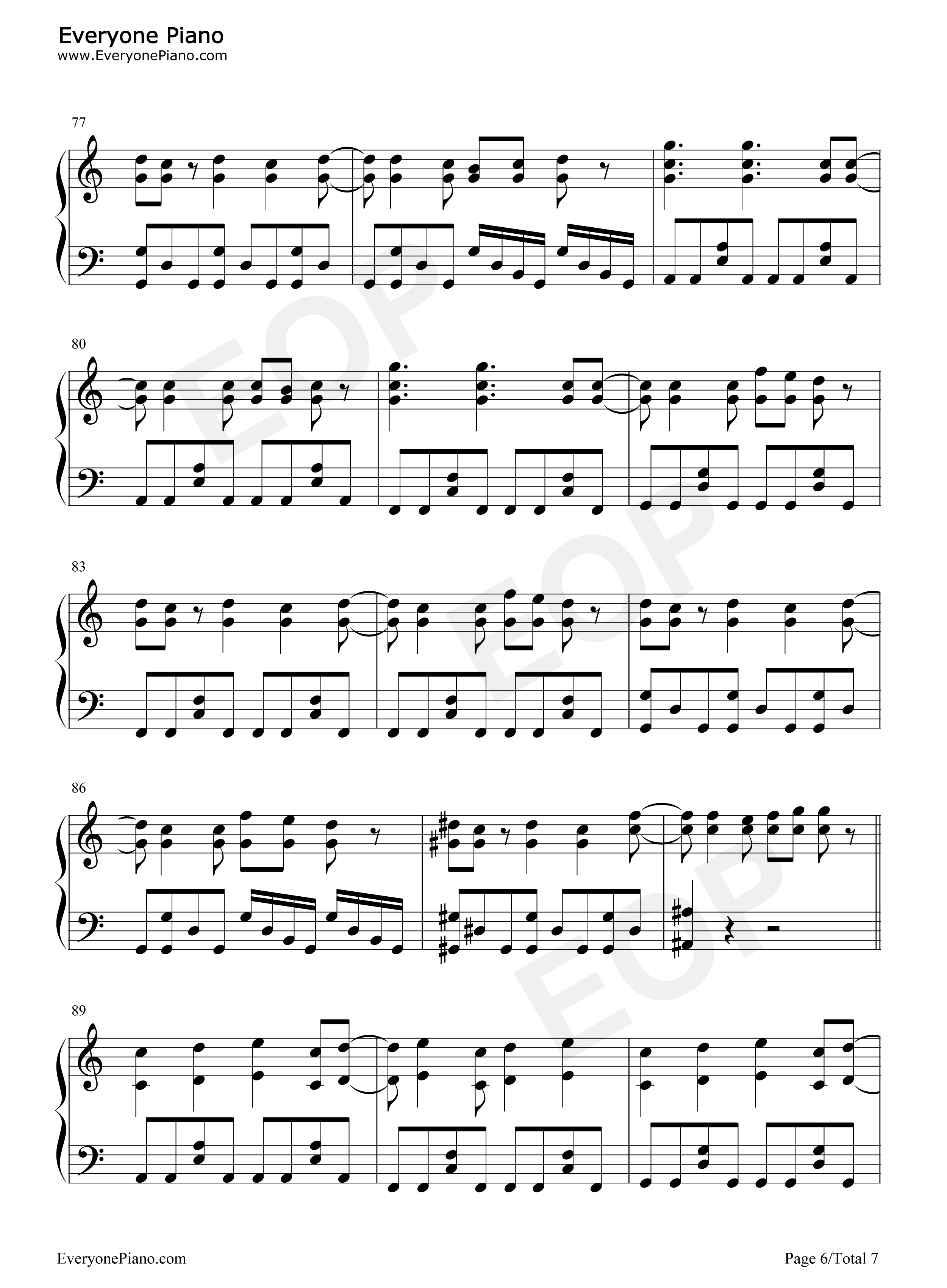 One_Day钢琴谱_SPYAIR