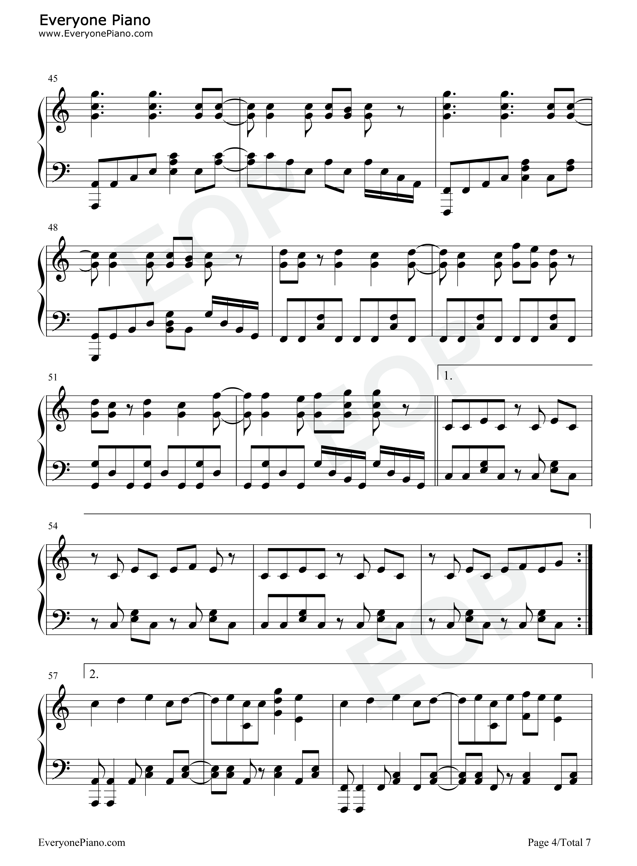 One_Day钢琴谱_SPYAIR