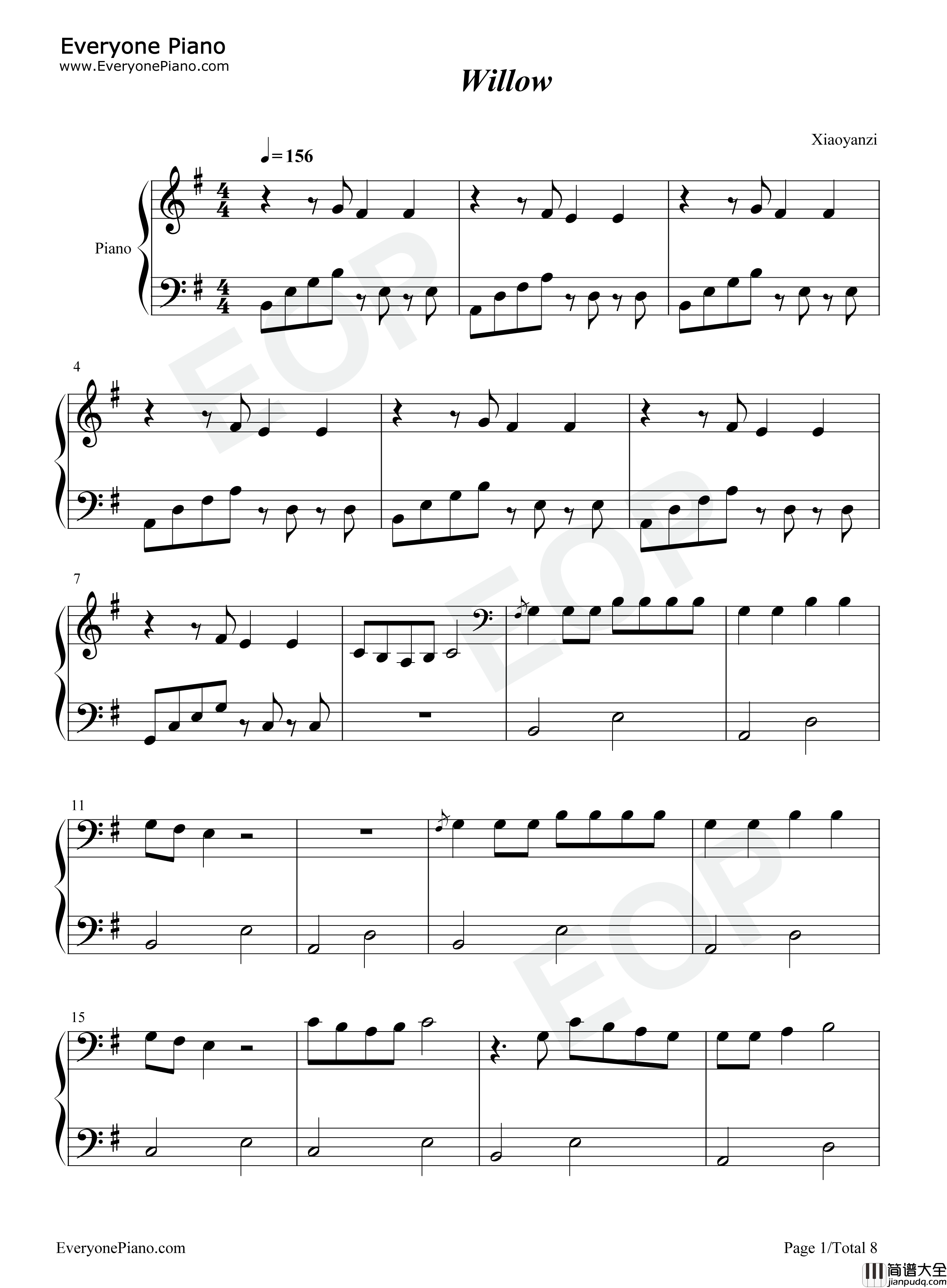 Willow钢琴谱_Taylor_Swift