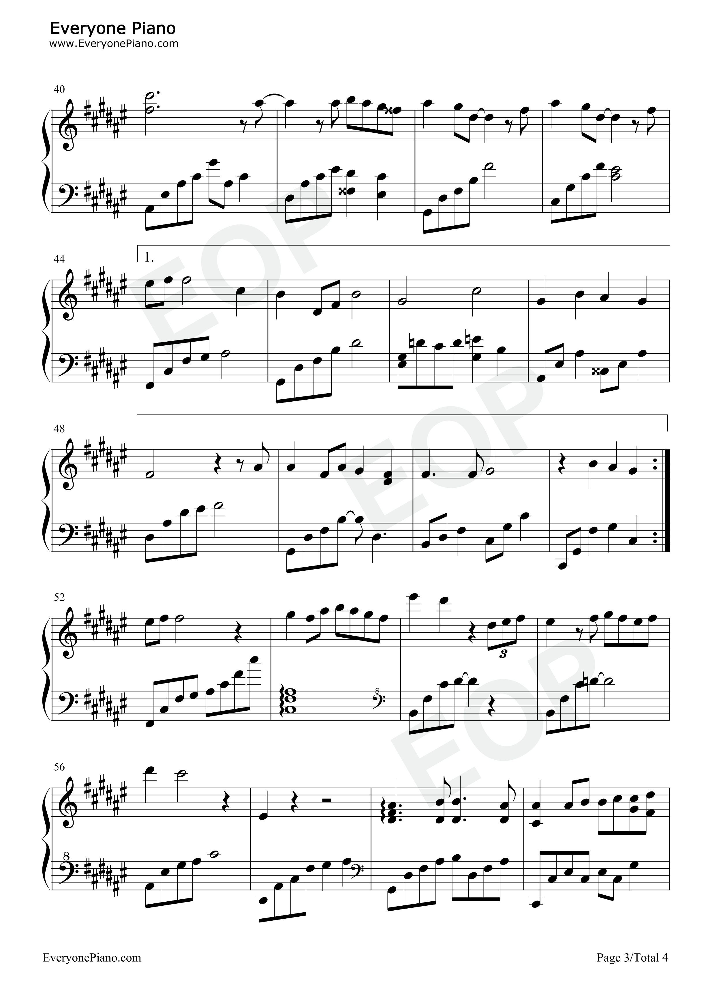 是但求其爱钢琴谱_陈奕迅