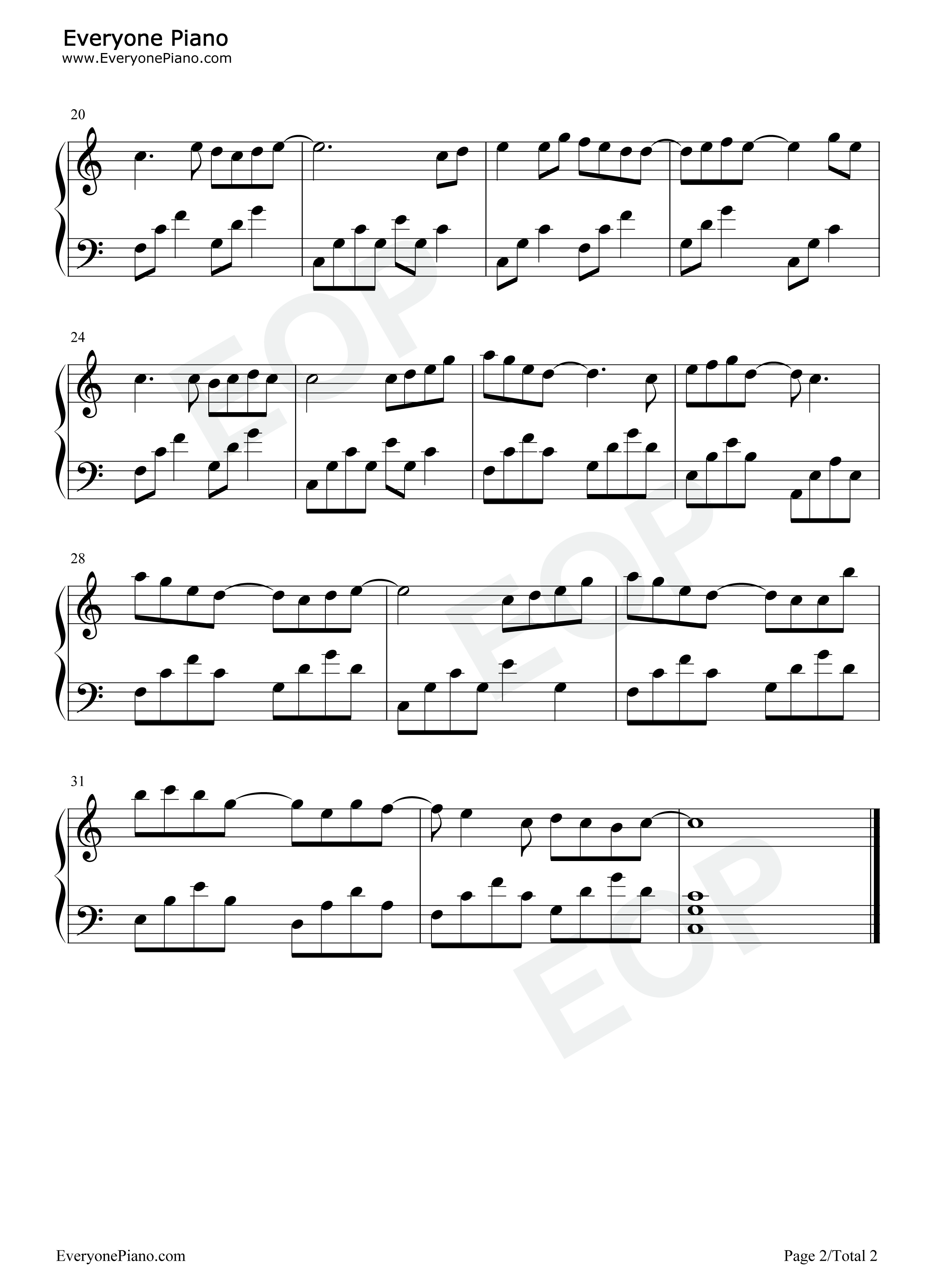 环游星空钢琴谱_Gifty