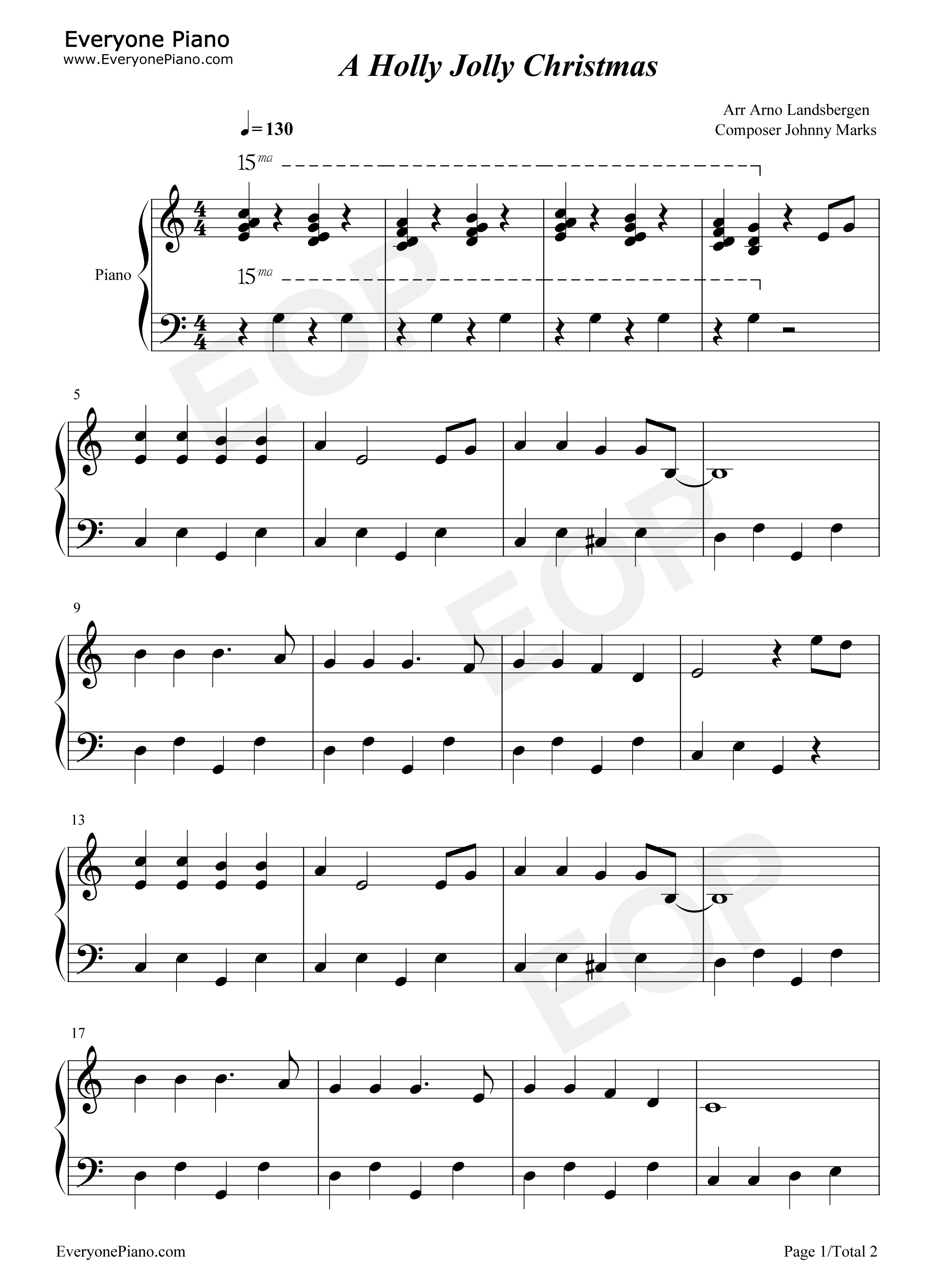 A_Holly_Jolly_Christmas钢琴谱_Burl_Ives