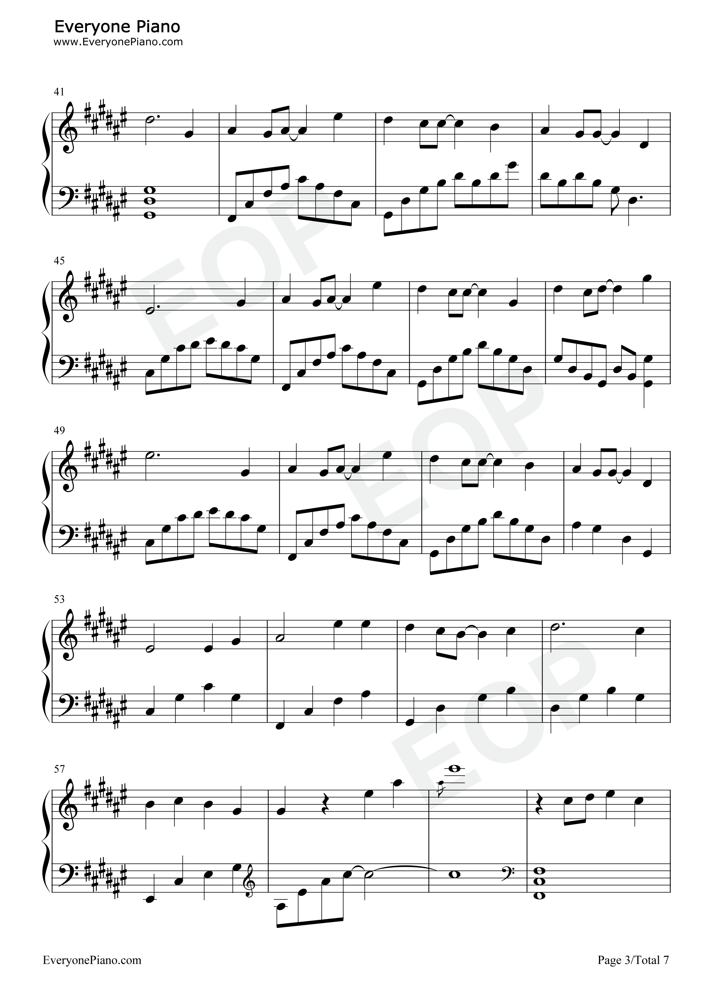 与君知钢琴谱_李蚊香