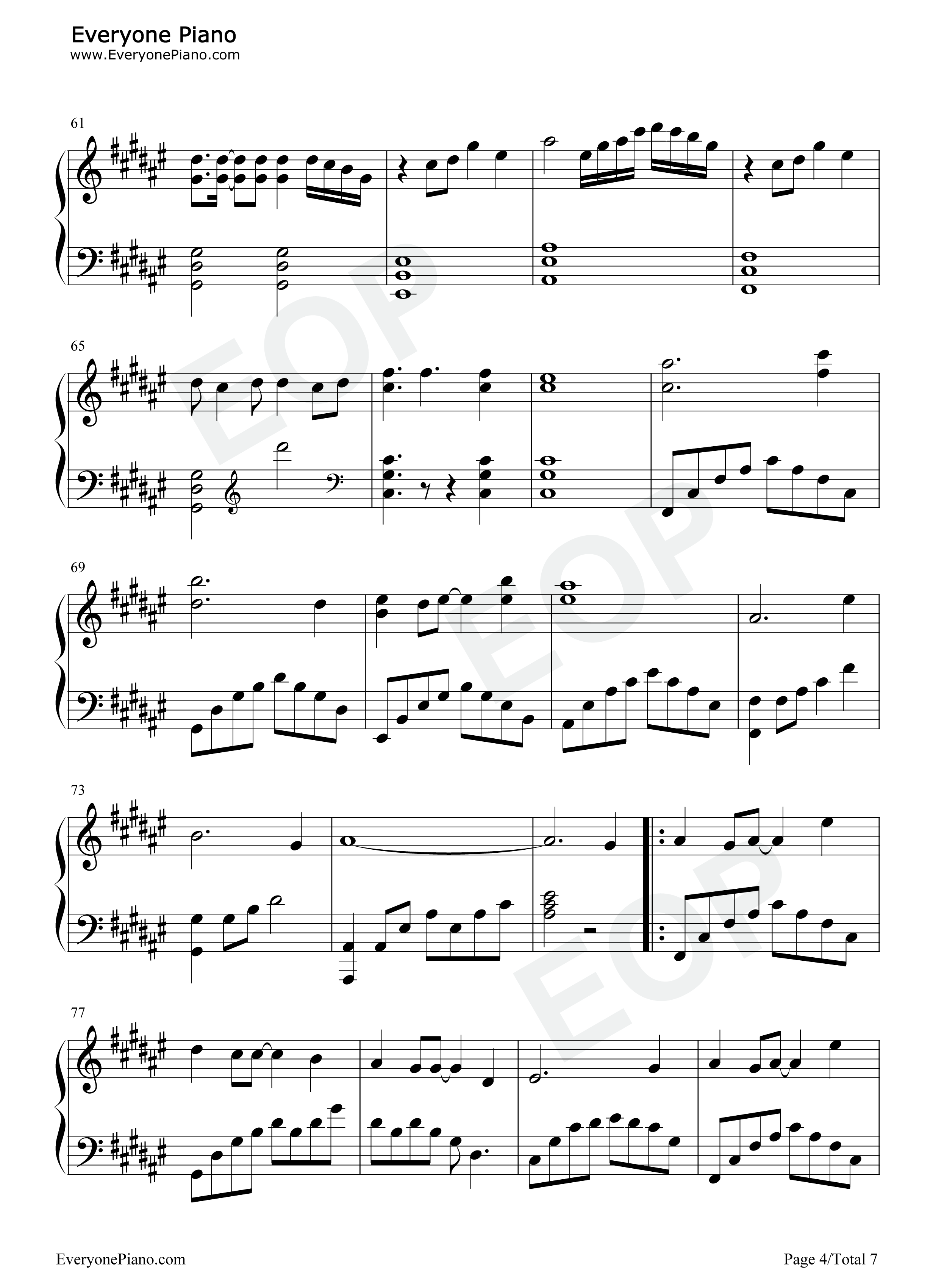 与君知钢琴谱_李蚊香