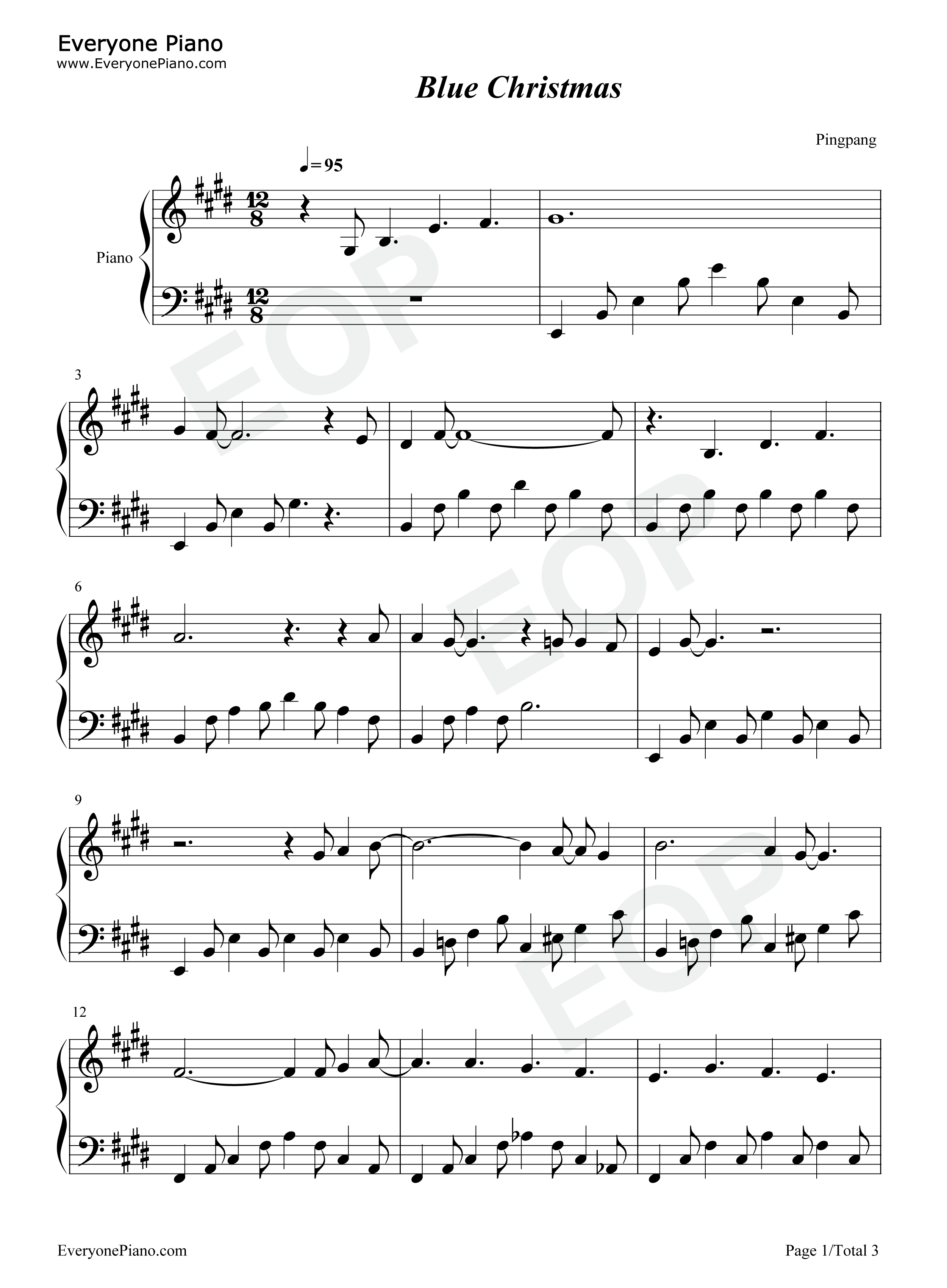 Blue_Christmas钢琴谱_Elvis_Presley