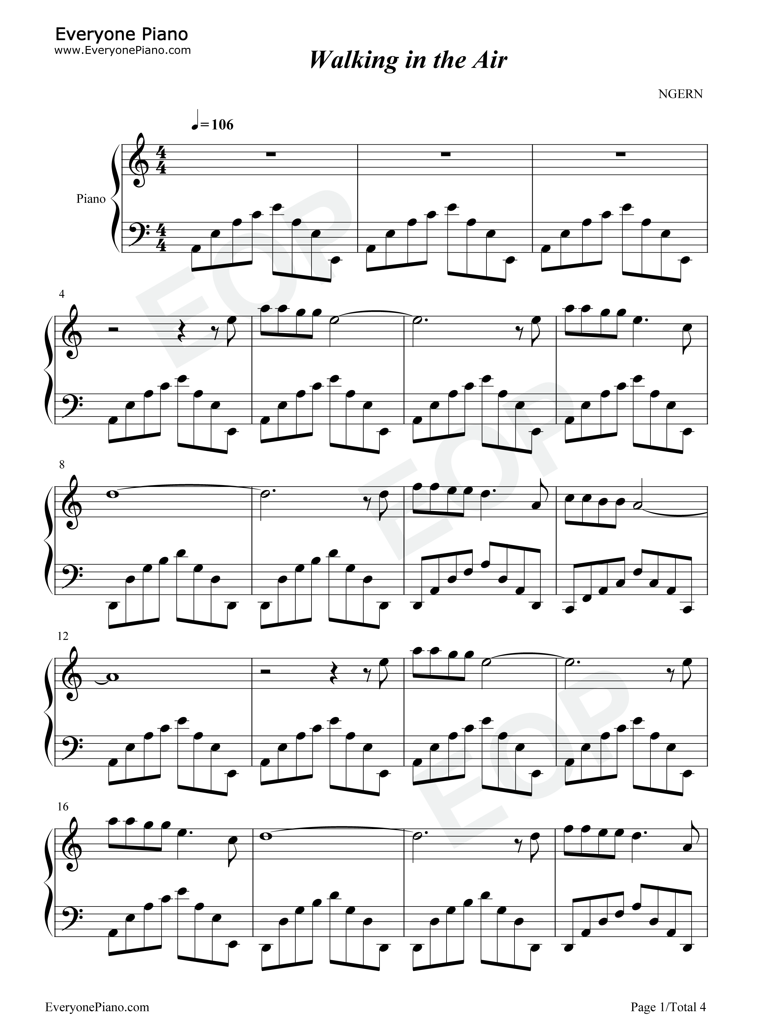 Walking_In_The_Air钢琴谱_Celtic_Woman