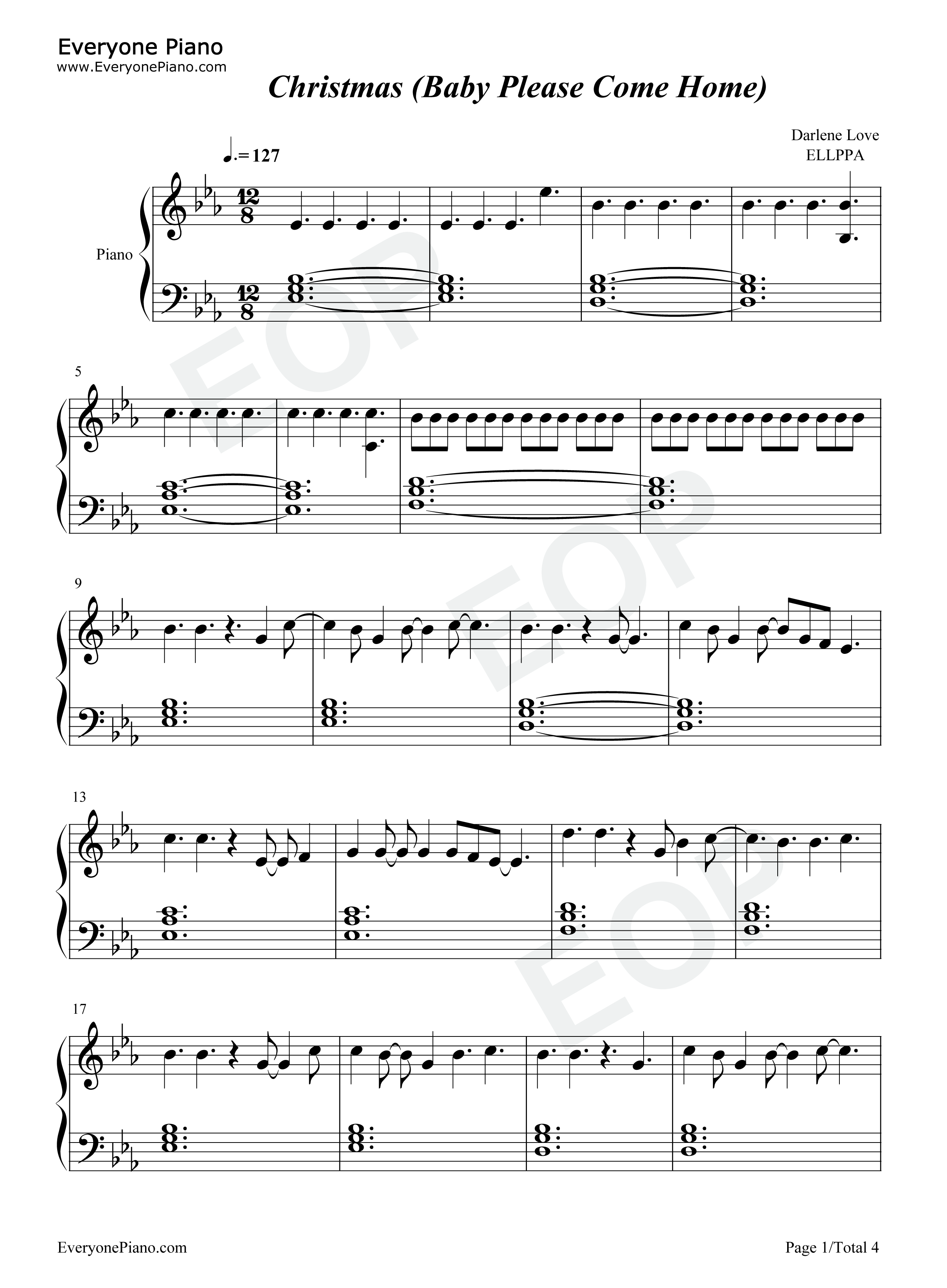 Christmas_Baby_Please_Come_Home钢琴谱_Darlene_Love